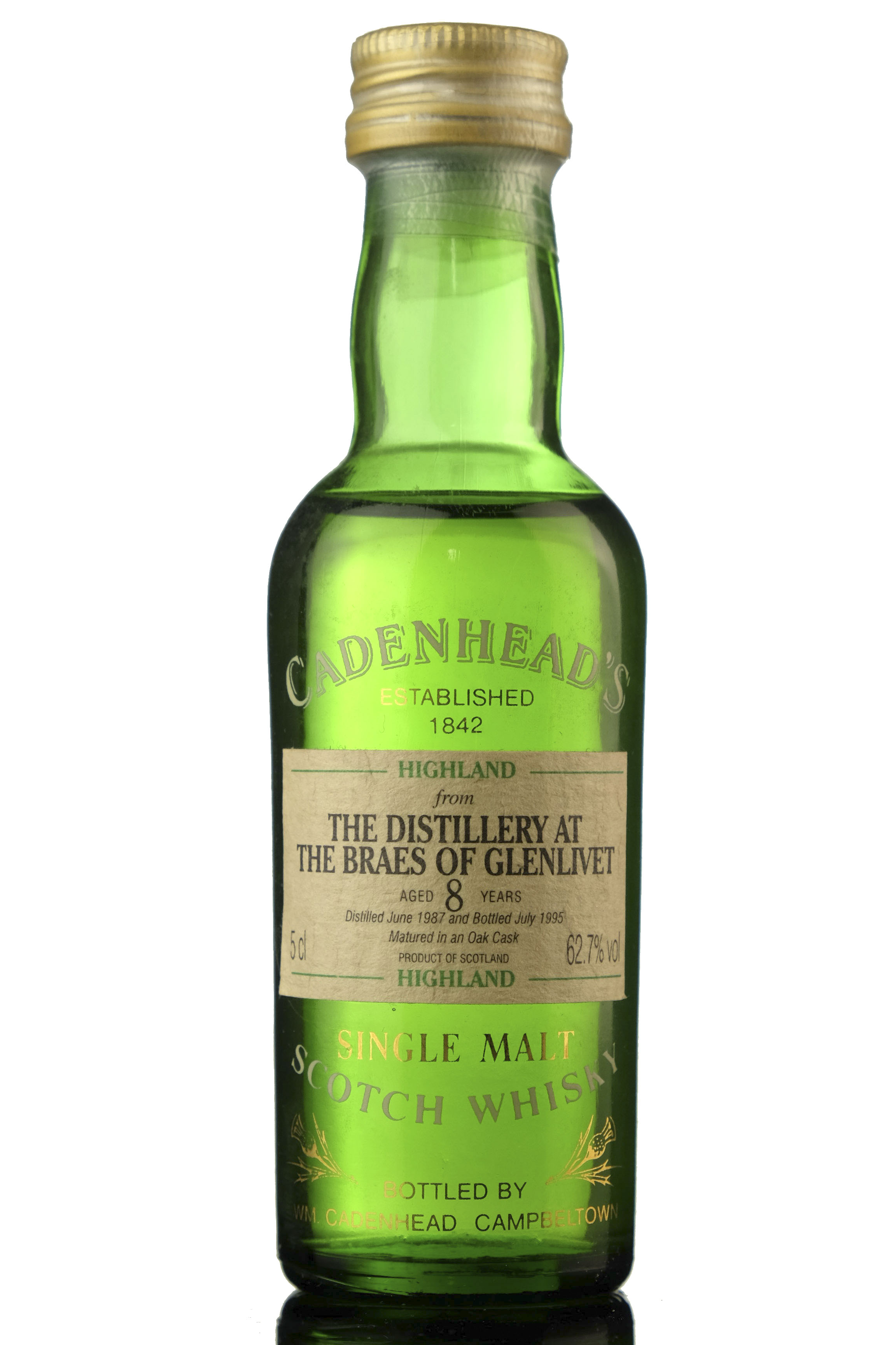 Braes Of Glenlivet 1987-1995 - 8 Year Old - Cadenheads - Miniature