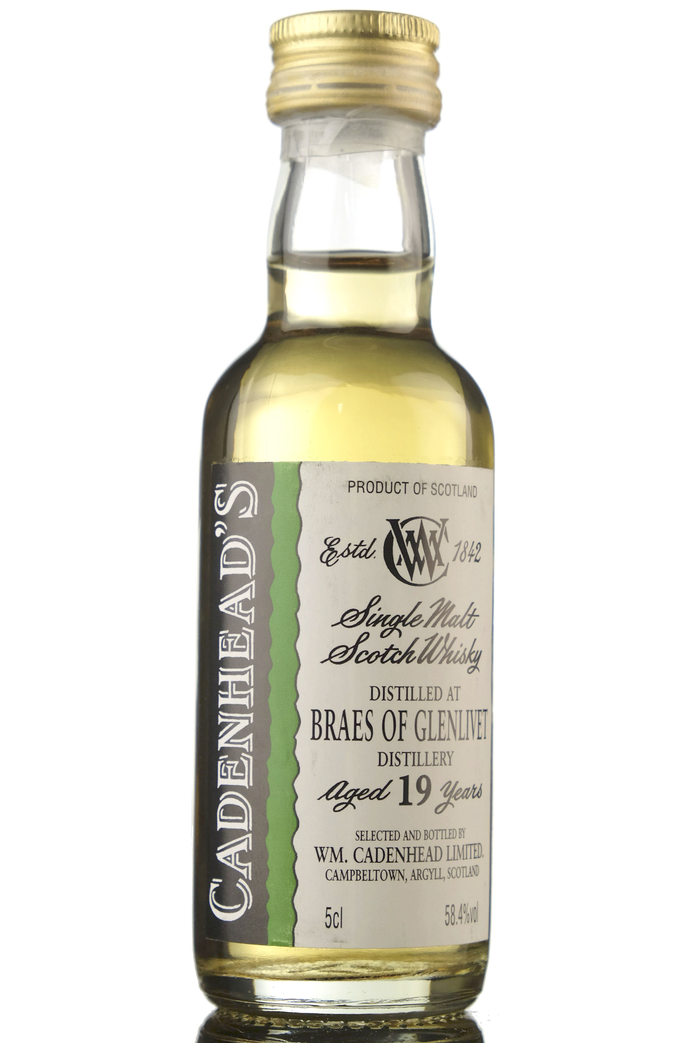 Braes Of Glenlivet 19 Year Old - Cadenheads -  Miniature