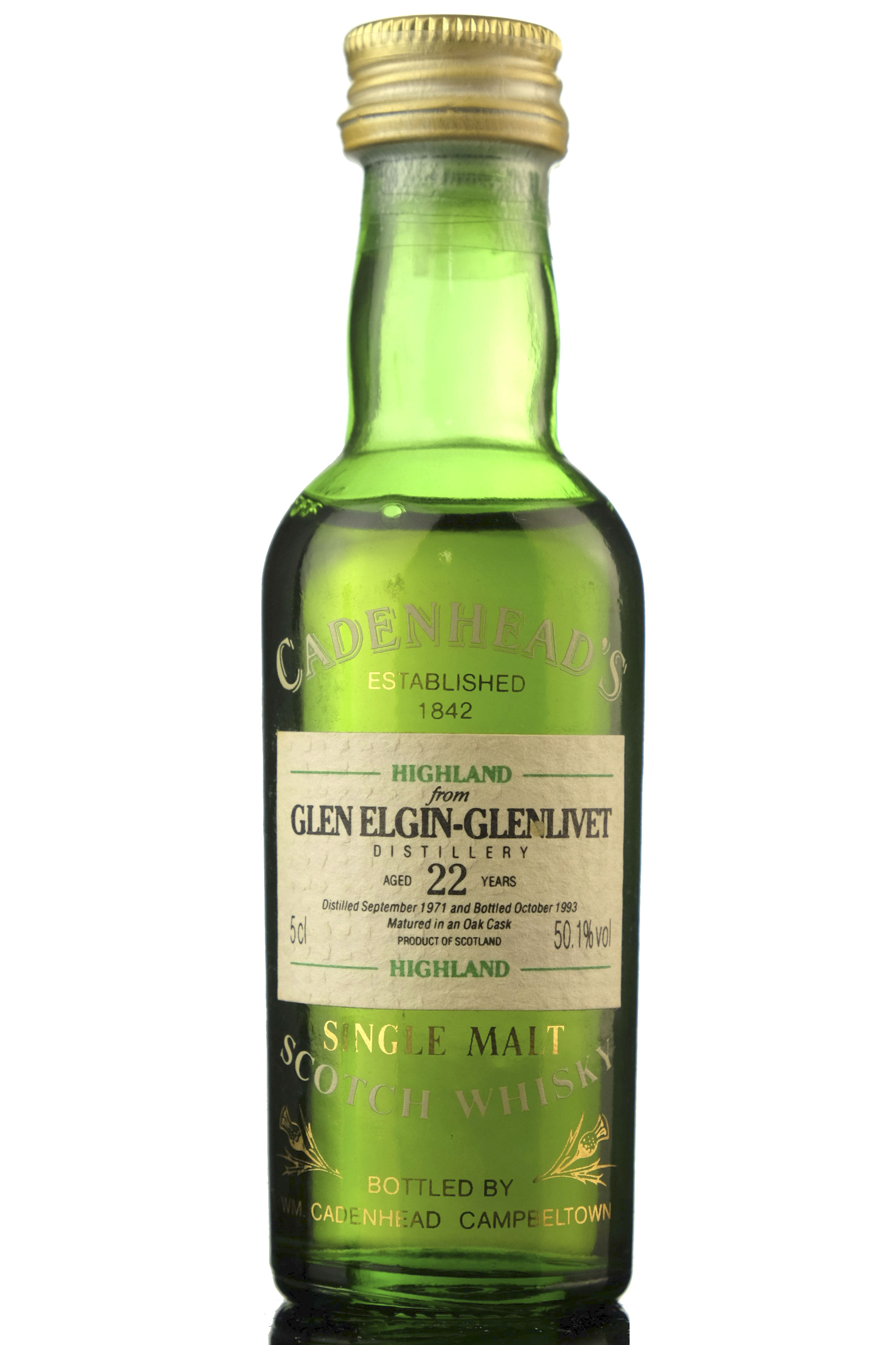 Glen Elgin-Glenlivet 1971-1993 - 22 Year Old - Cadenhead Miniature
