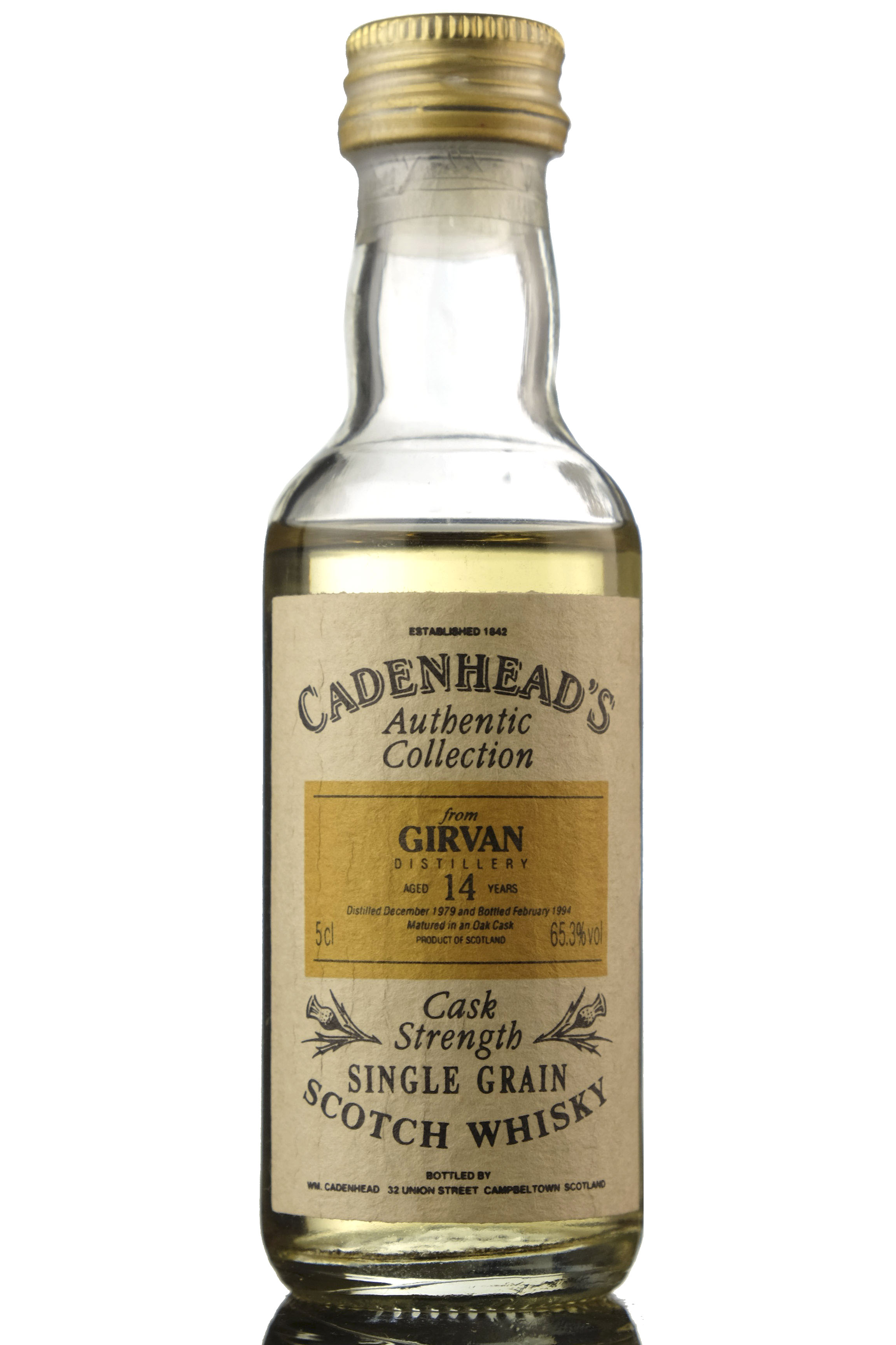 Girvan 1979-1994 - 14 Year Old - Cadenheads Miniature