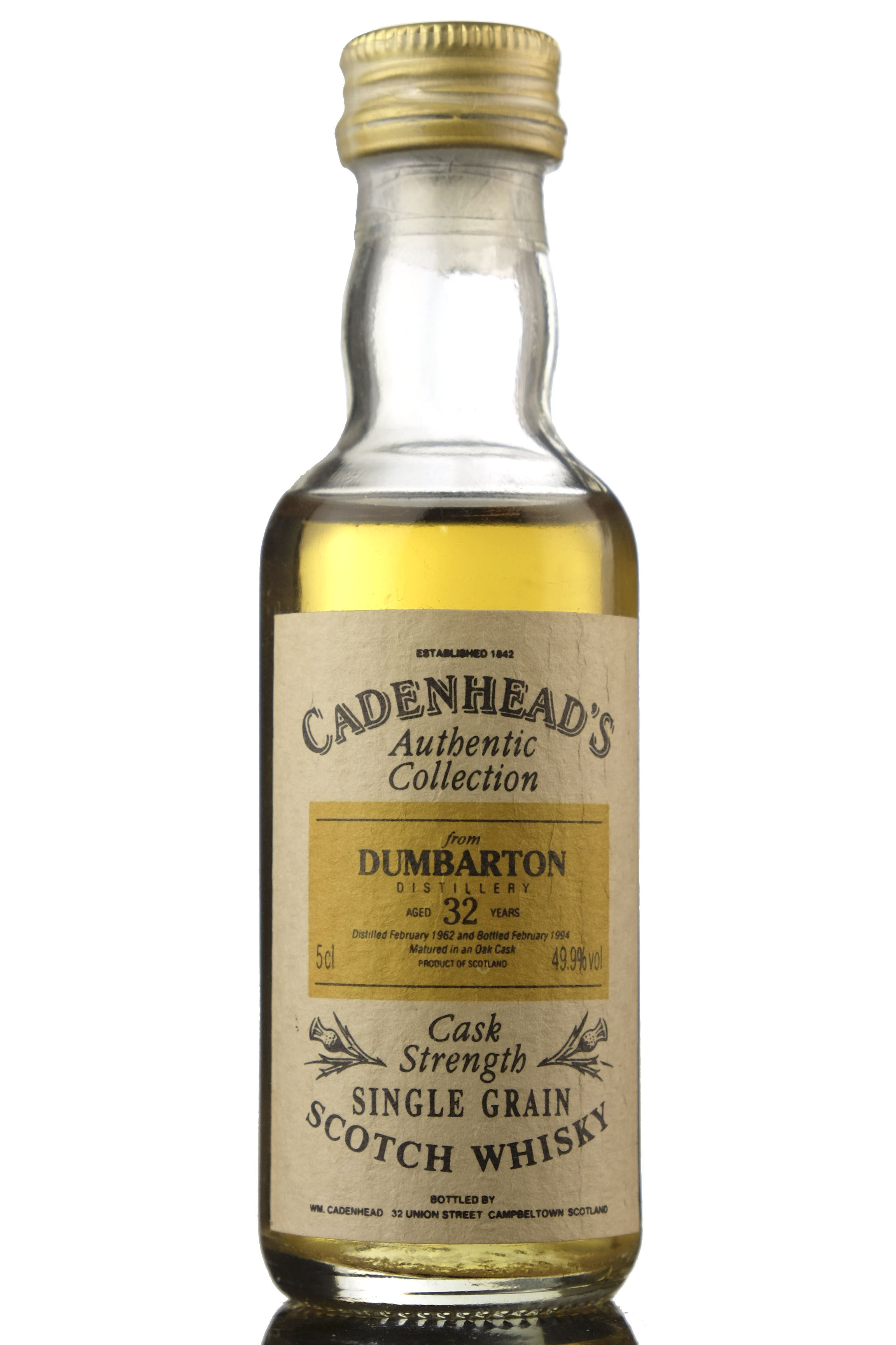 Dumbarton 1962-1994 - Cadenheads Authentic Collection Miniature
