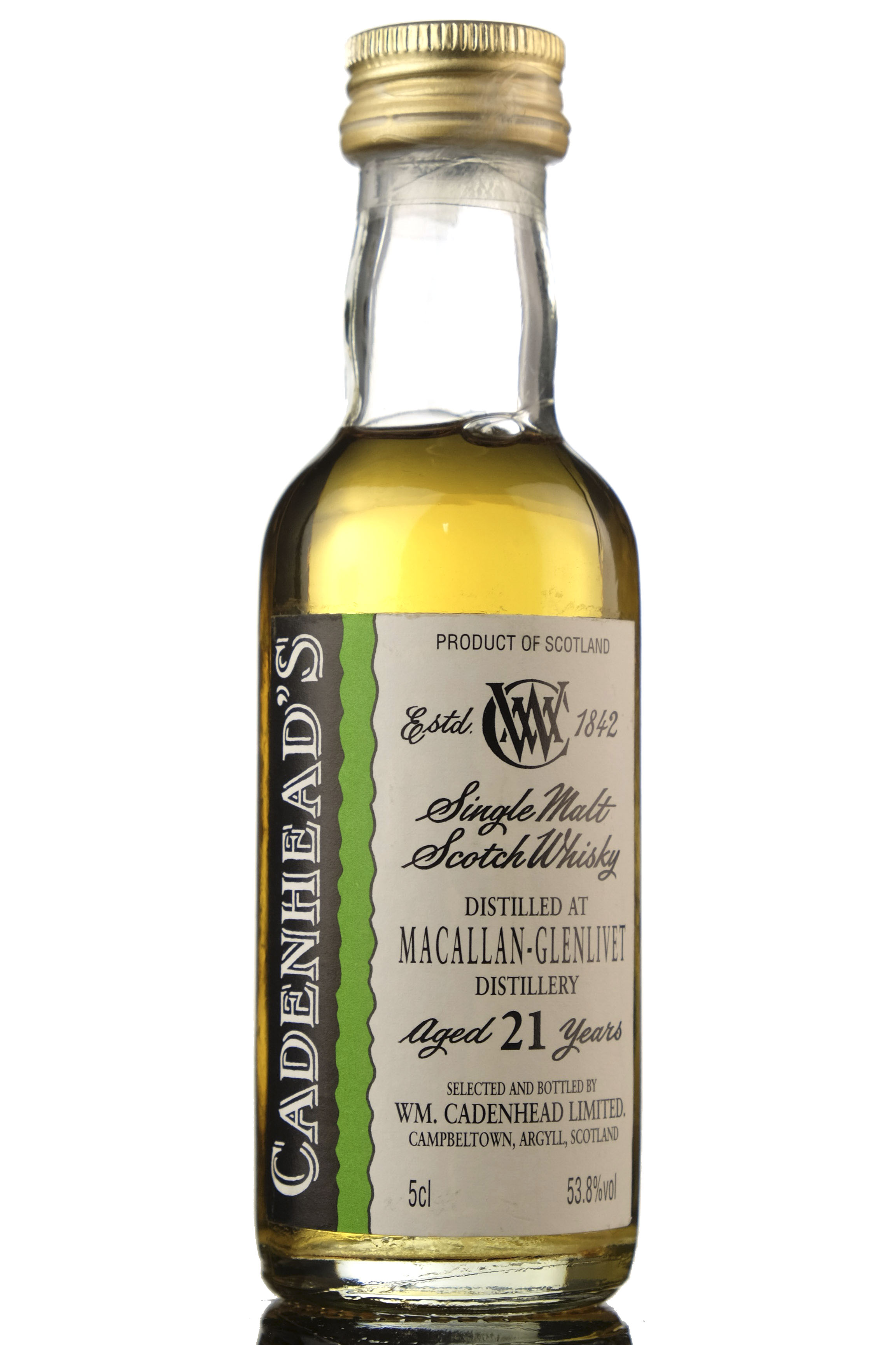 Macallan-Glenlivet 21 Year Old - Cadenheads Miniature