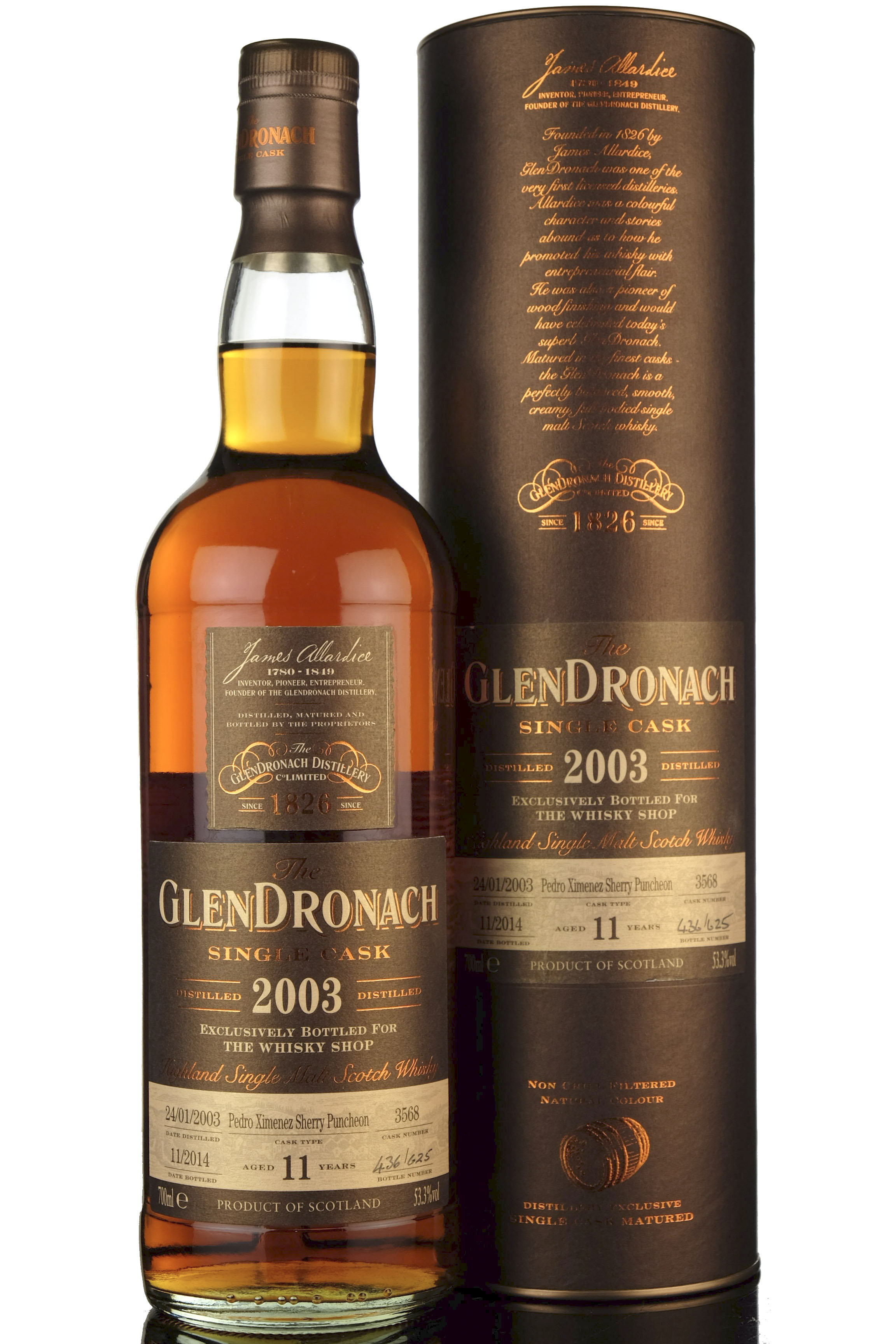 Glendronach 2003-2014 - 11 Year Old - Single Cask 3568 - The Whisky Shop