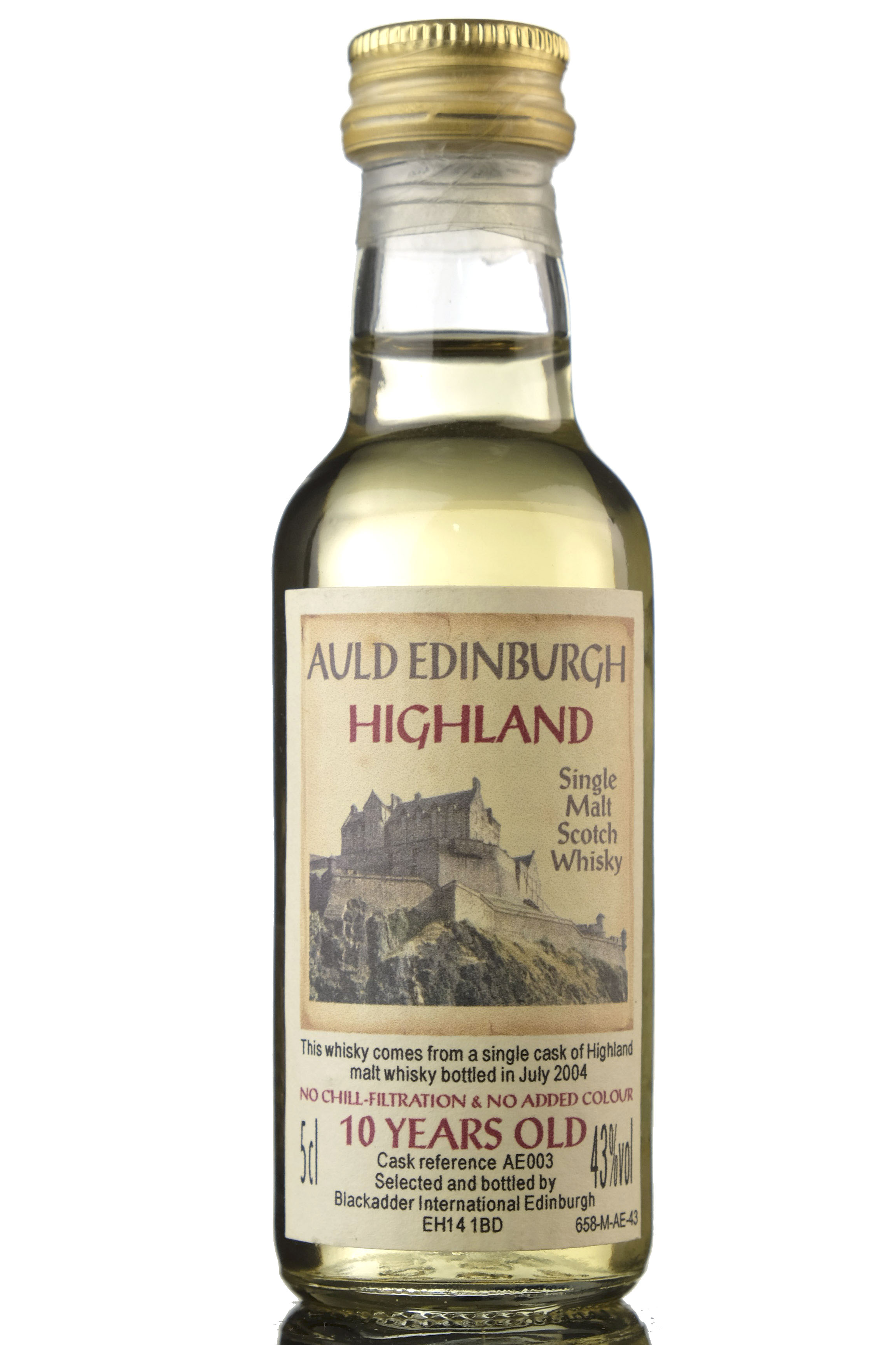 Highland 10 Year Old - Single Cask - Auld Edinburgh - Blackadder Miniature