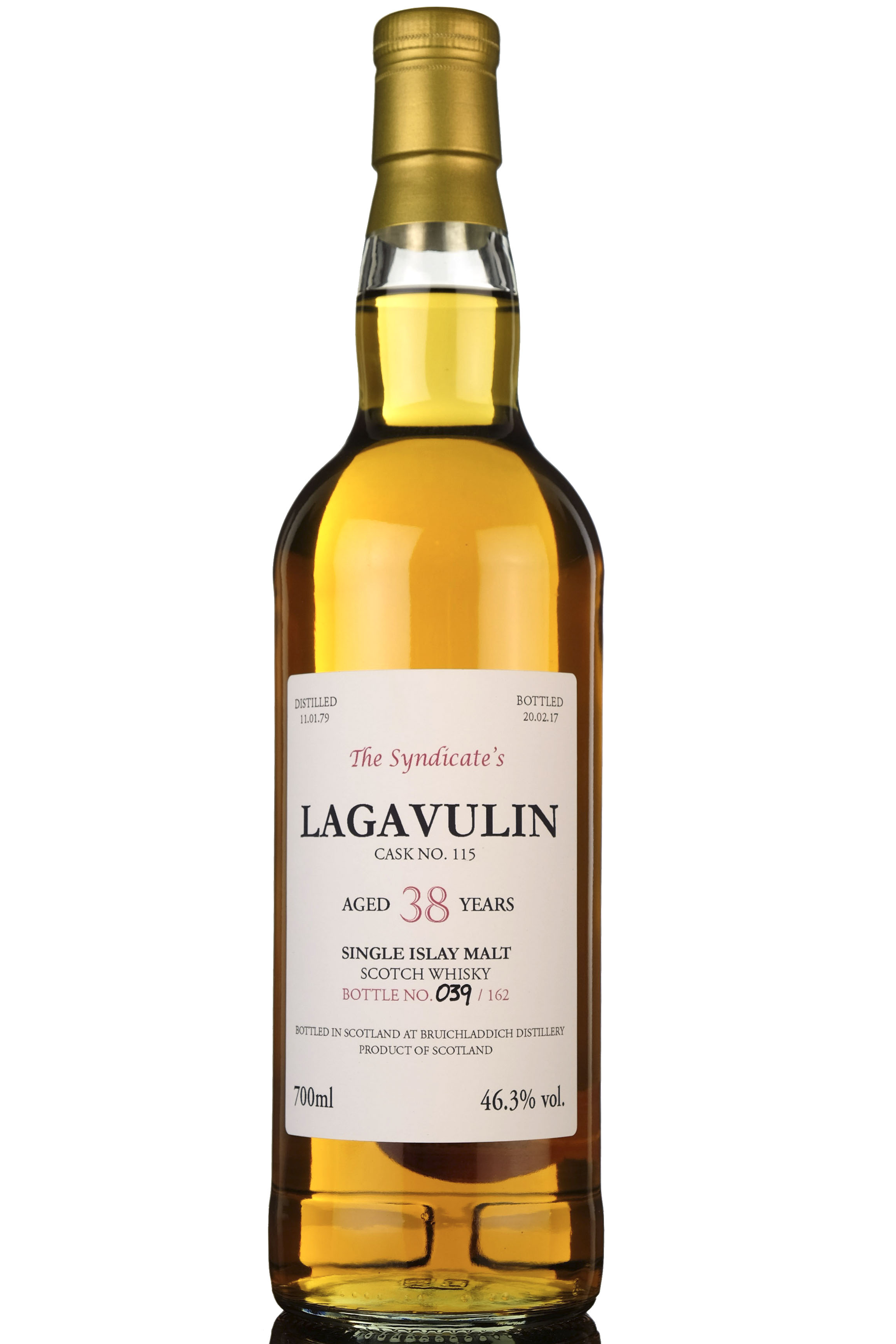 Lagavulin 1979-2017 - 38 Year Old - The Syndicate - 162 Bottles