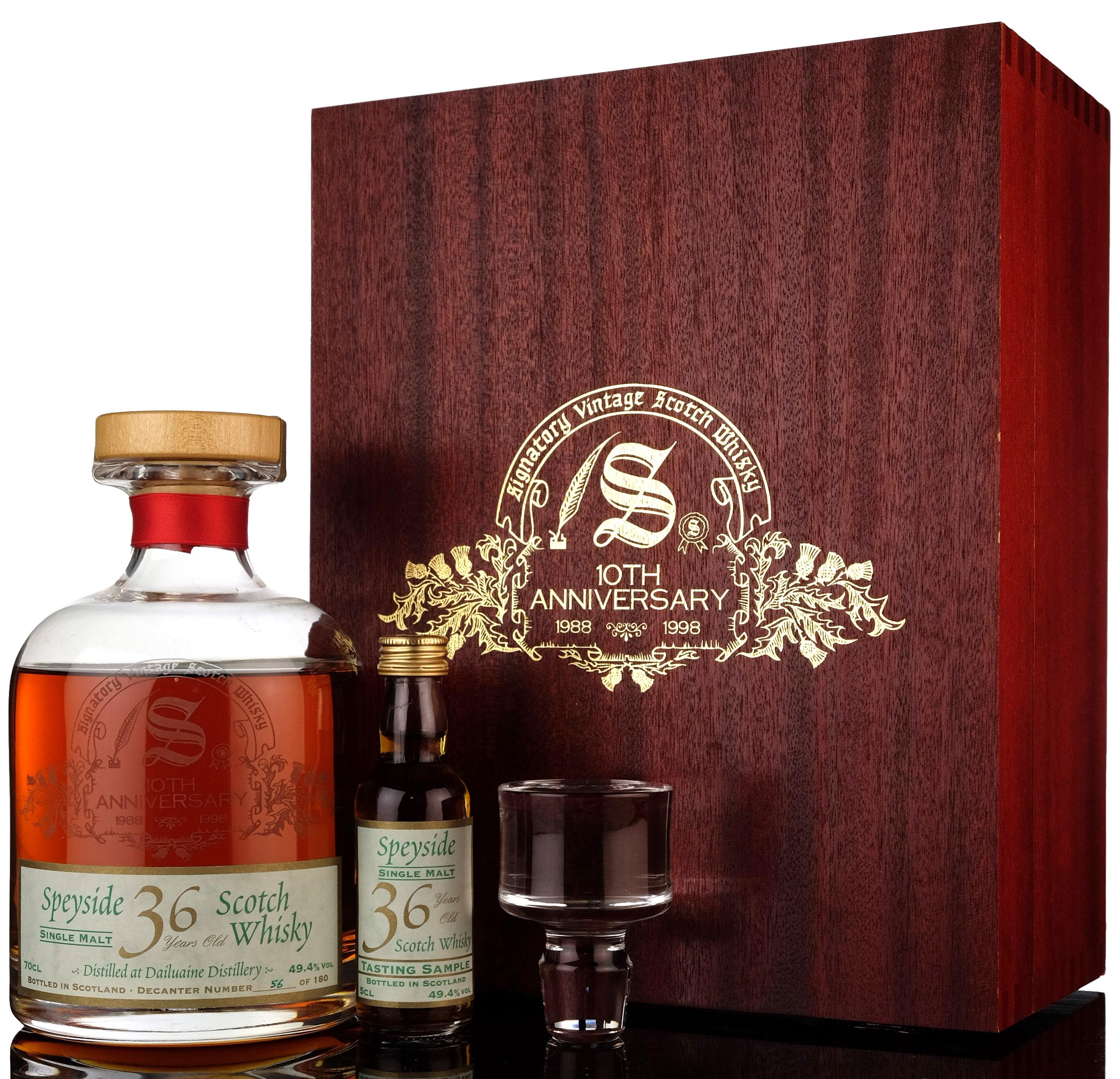 Dailuaine 19621998 36 Year Old Signatory Vintage 10th Anniversary Presentation S