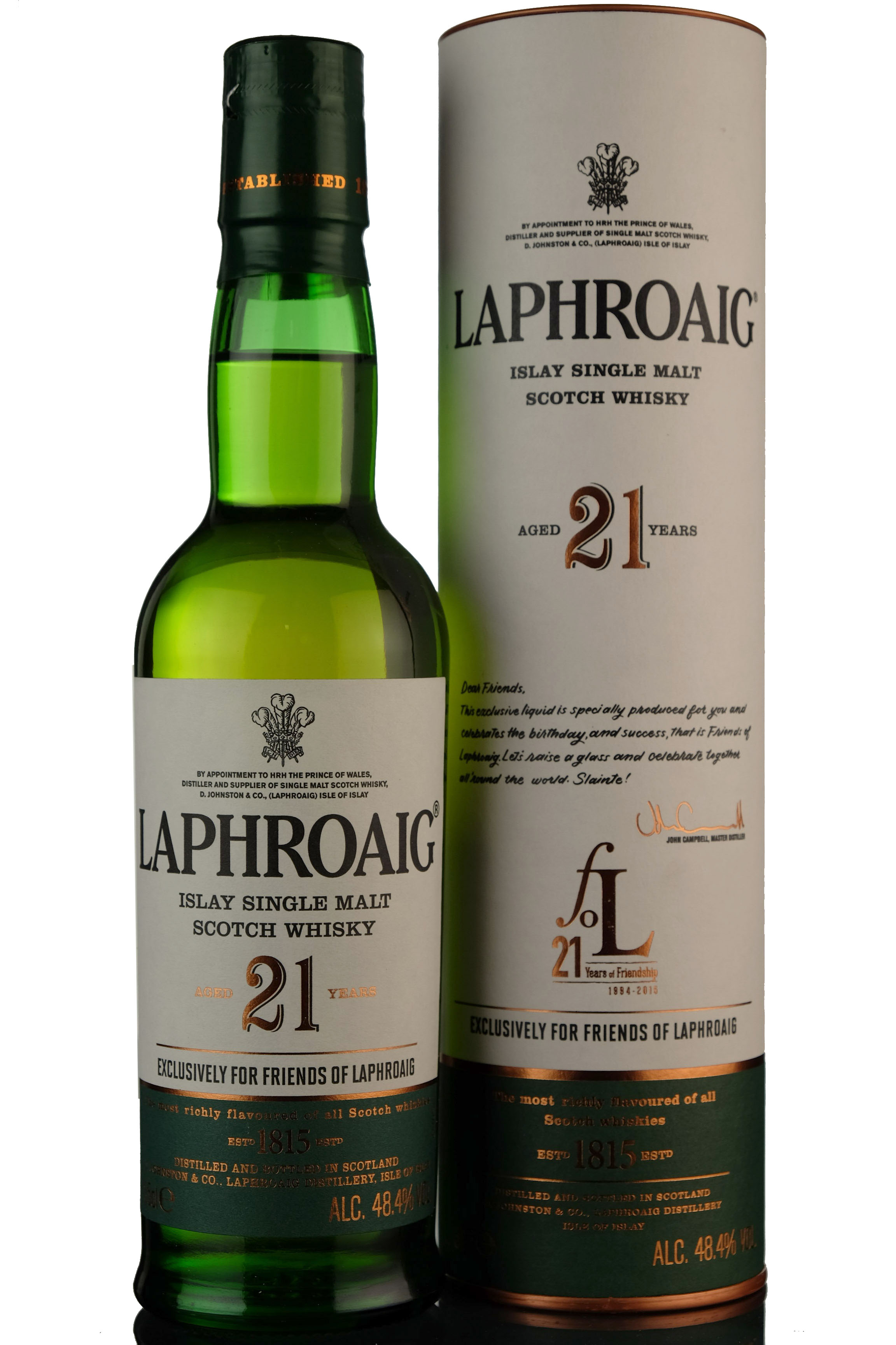 Laphroaig 21 Year Old - Half Bottled