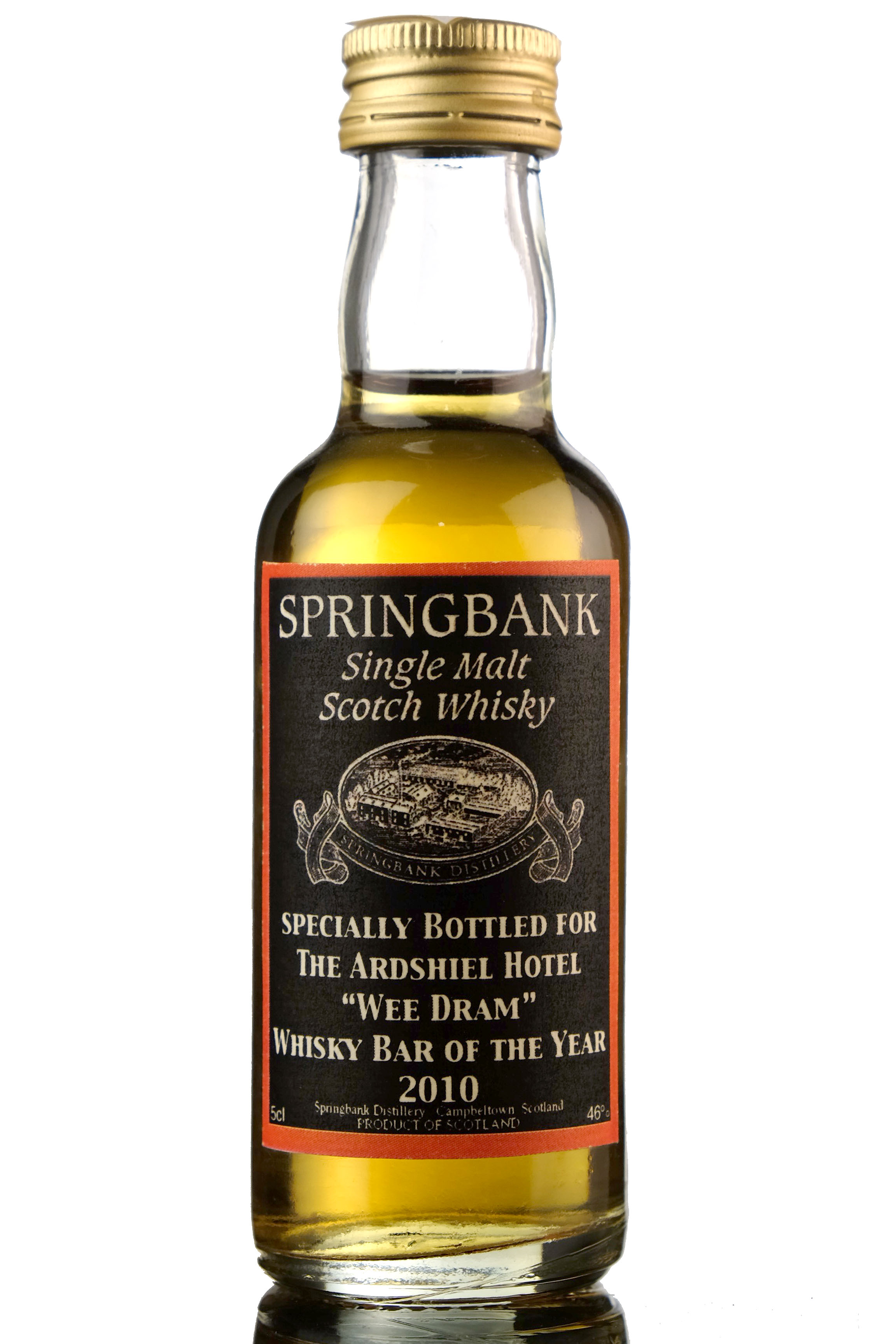 Springbank Ardshiel Hotel Whisky Bar Of The Year 2010 Miniature