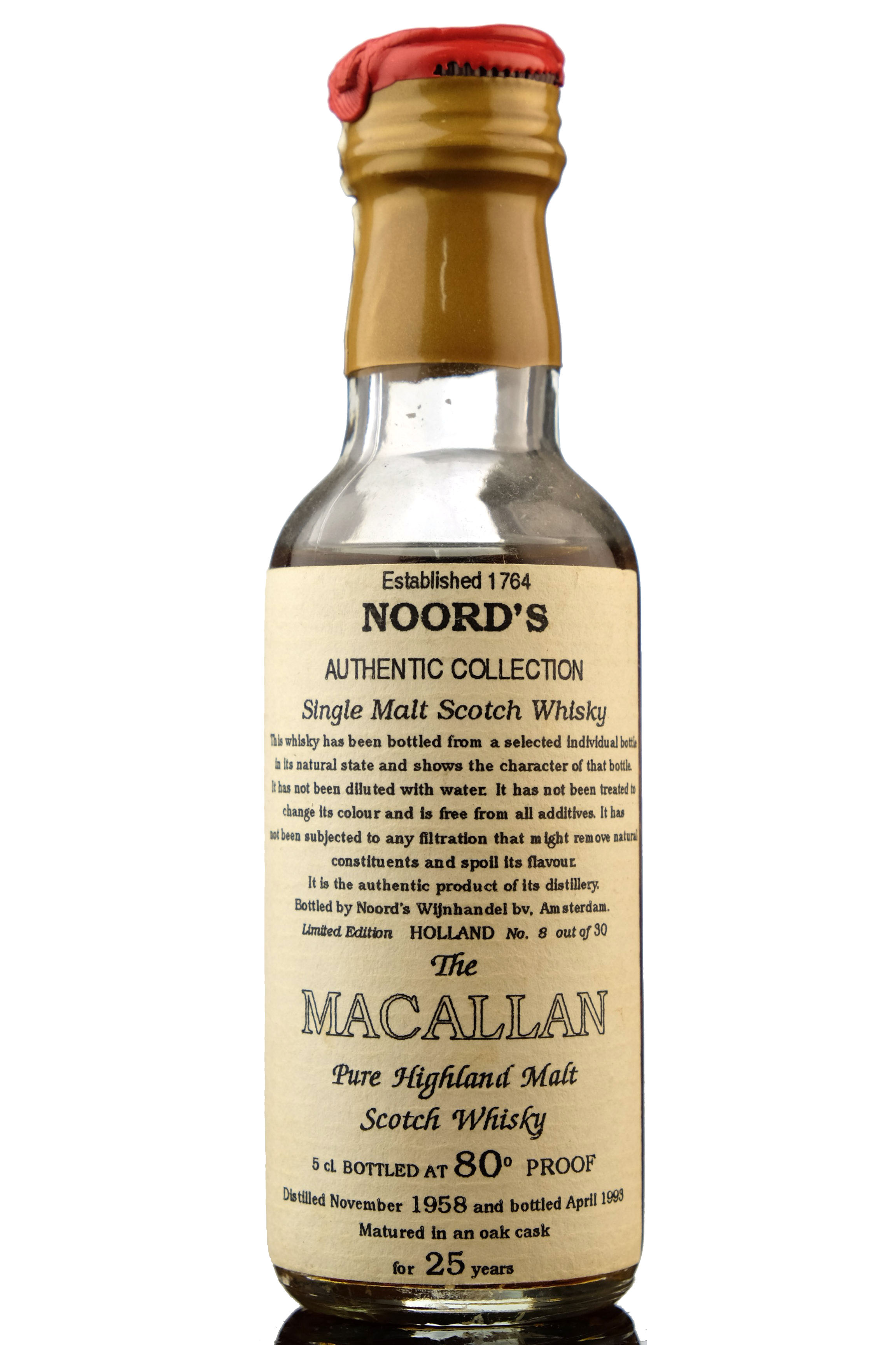 Macallan 1958-1993 - 25 Year Old - Noords Authentic Collection Miniature
