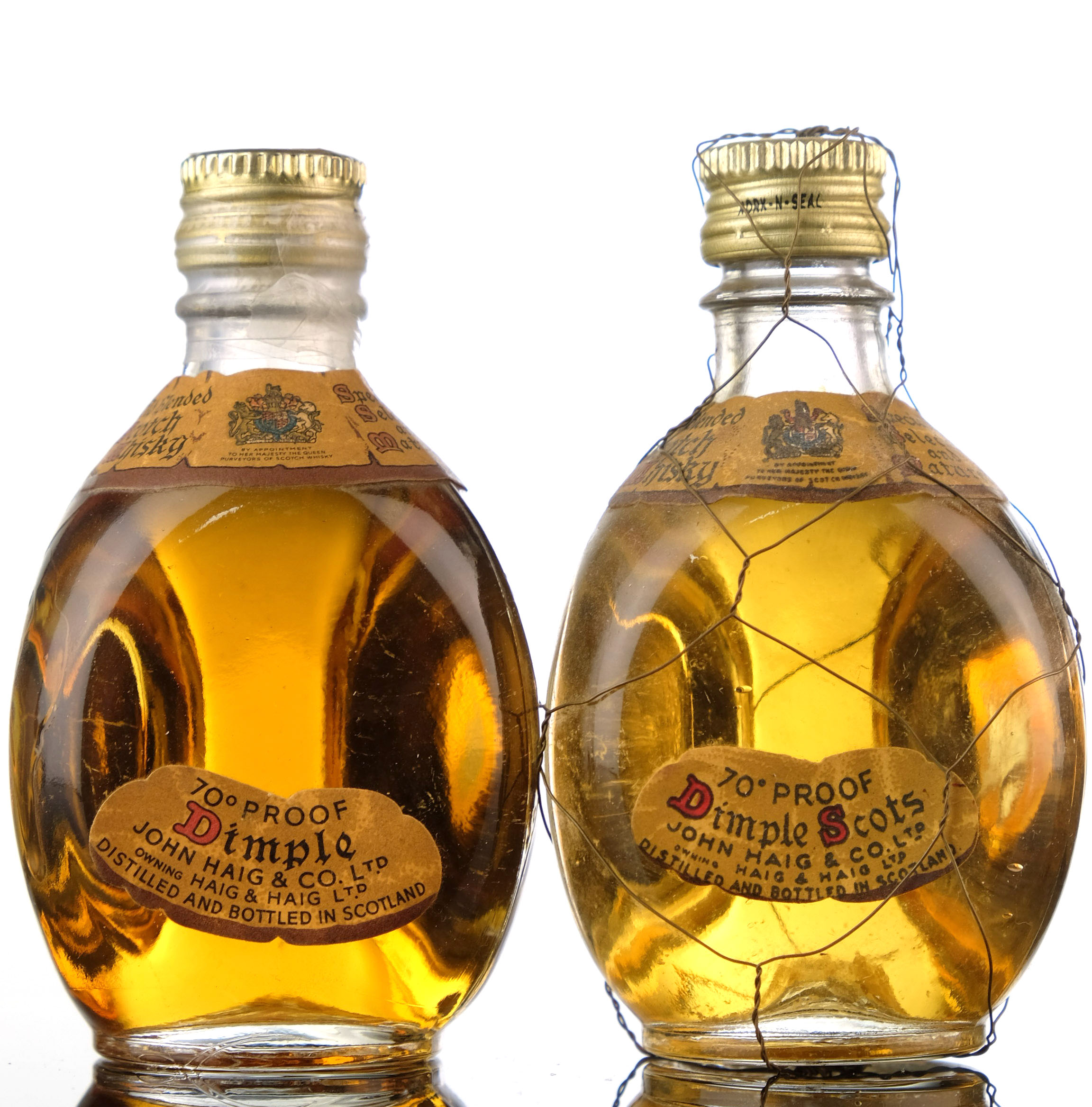 2 x Dimple 70 Proof Miniatures