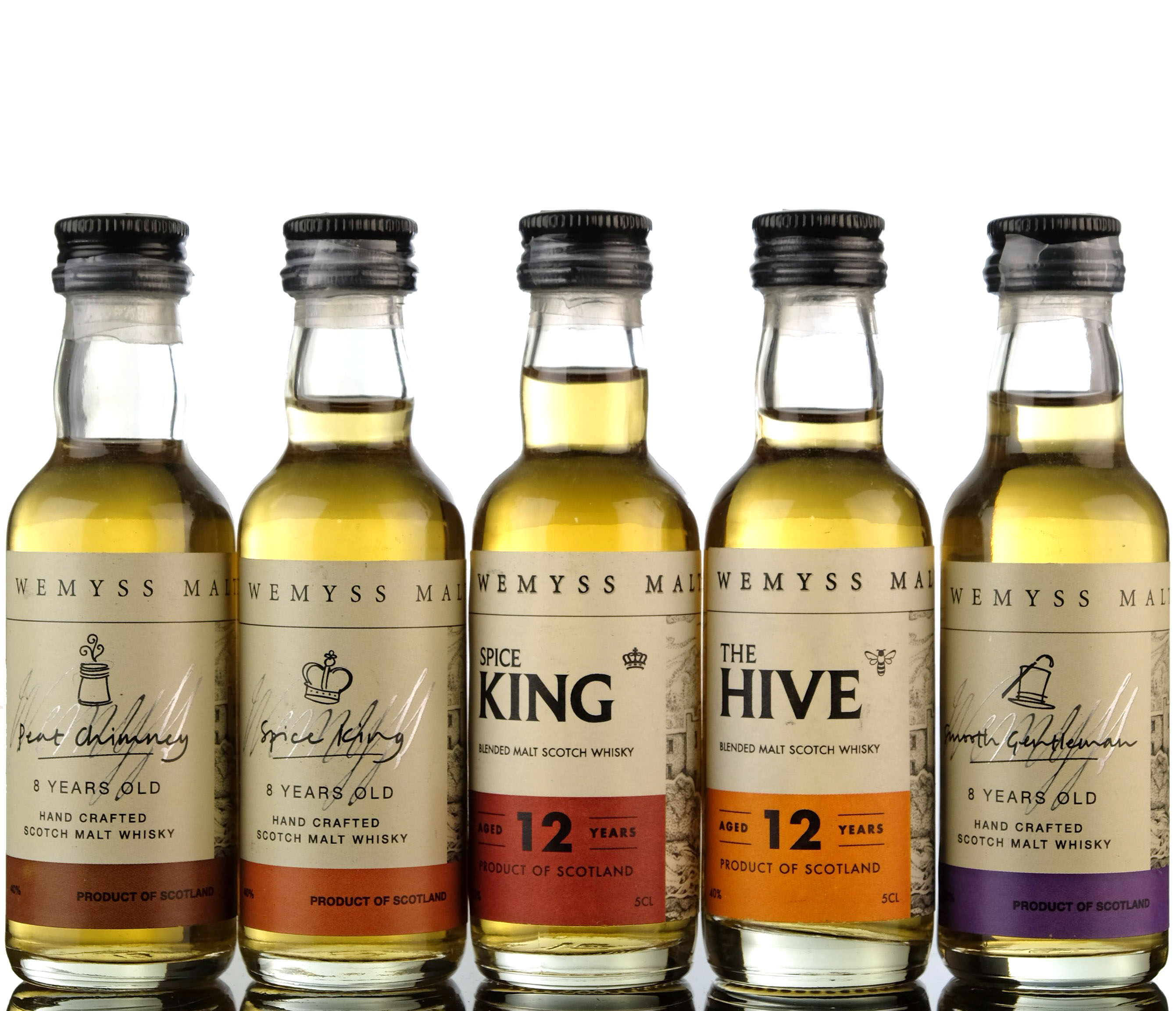 4 x Wemyss Malts Miniatures
