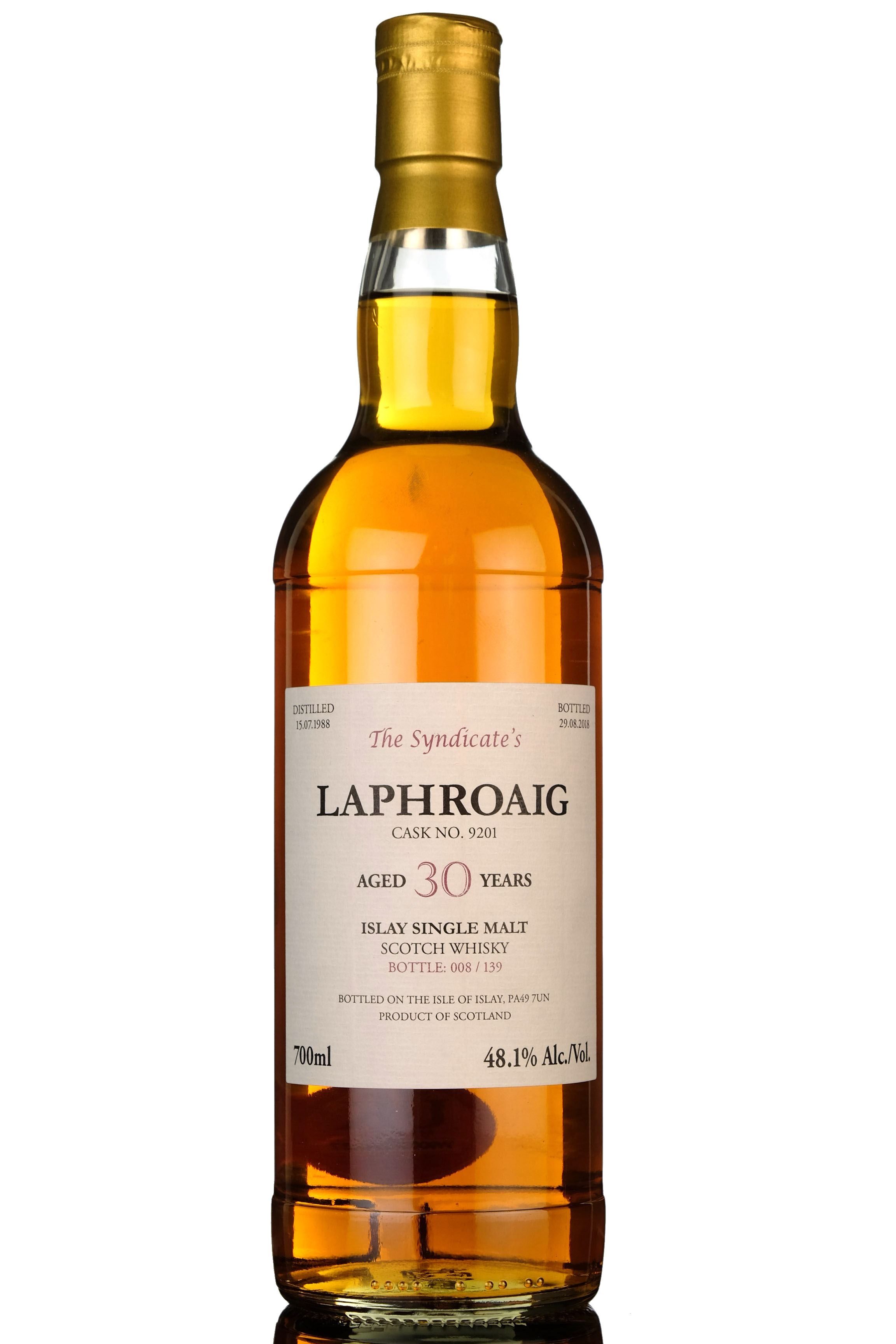 Laphroaig 1988-2018 - 30 Year Old - The Syndicate - 139 Bottles
