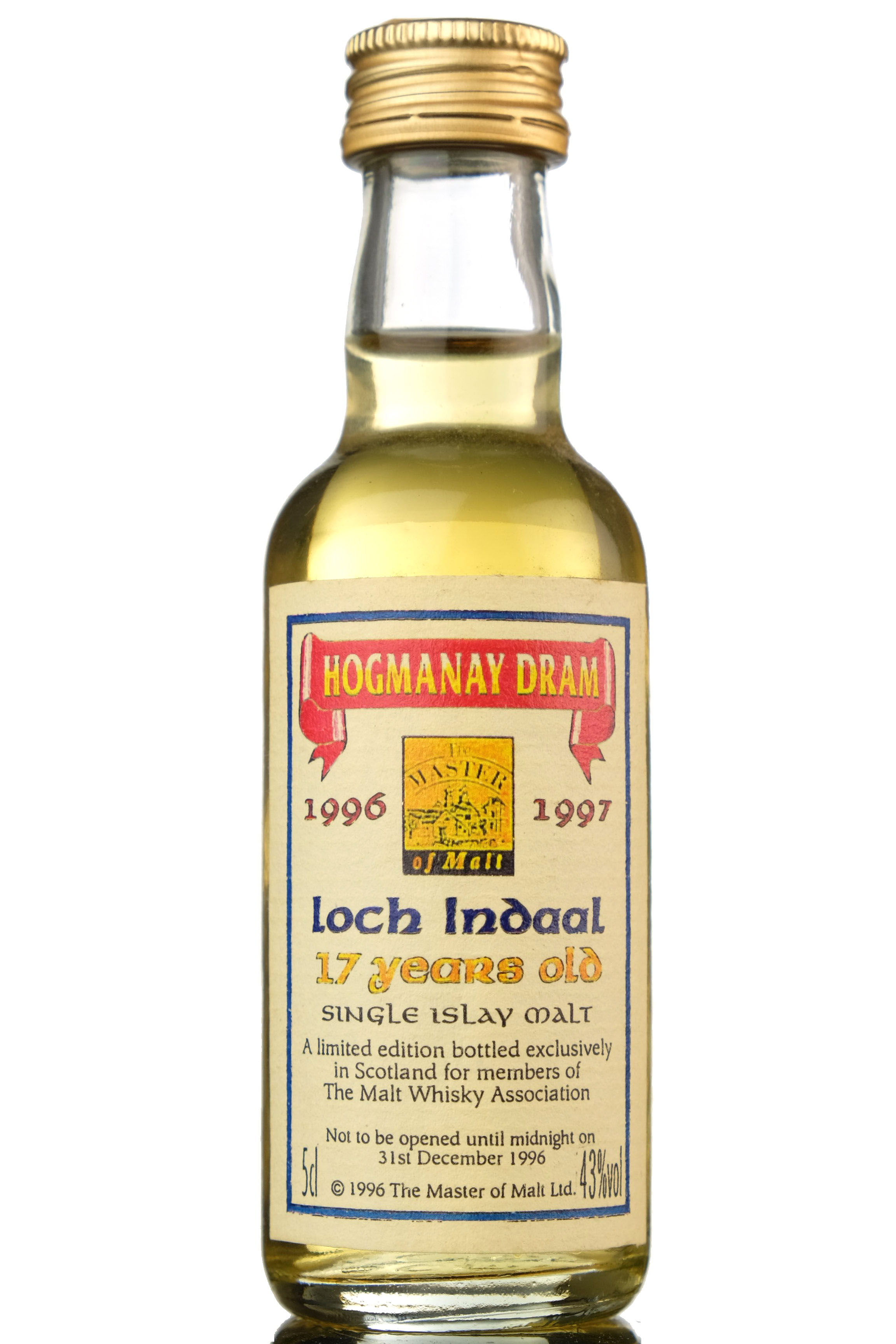 Loch Indaal 17 Year Old - Hogmanay Dram - The Master Of Malts Miniature
