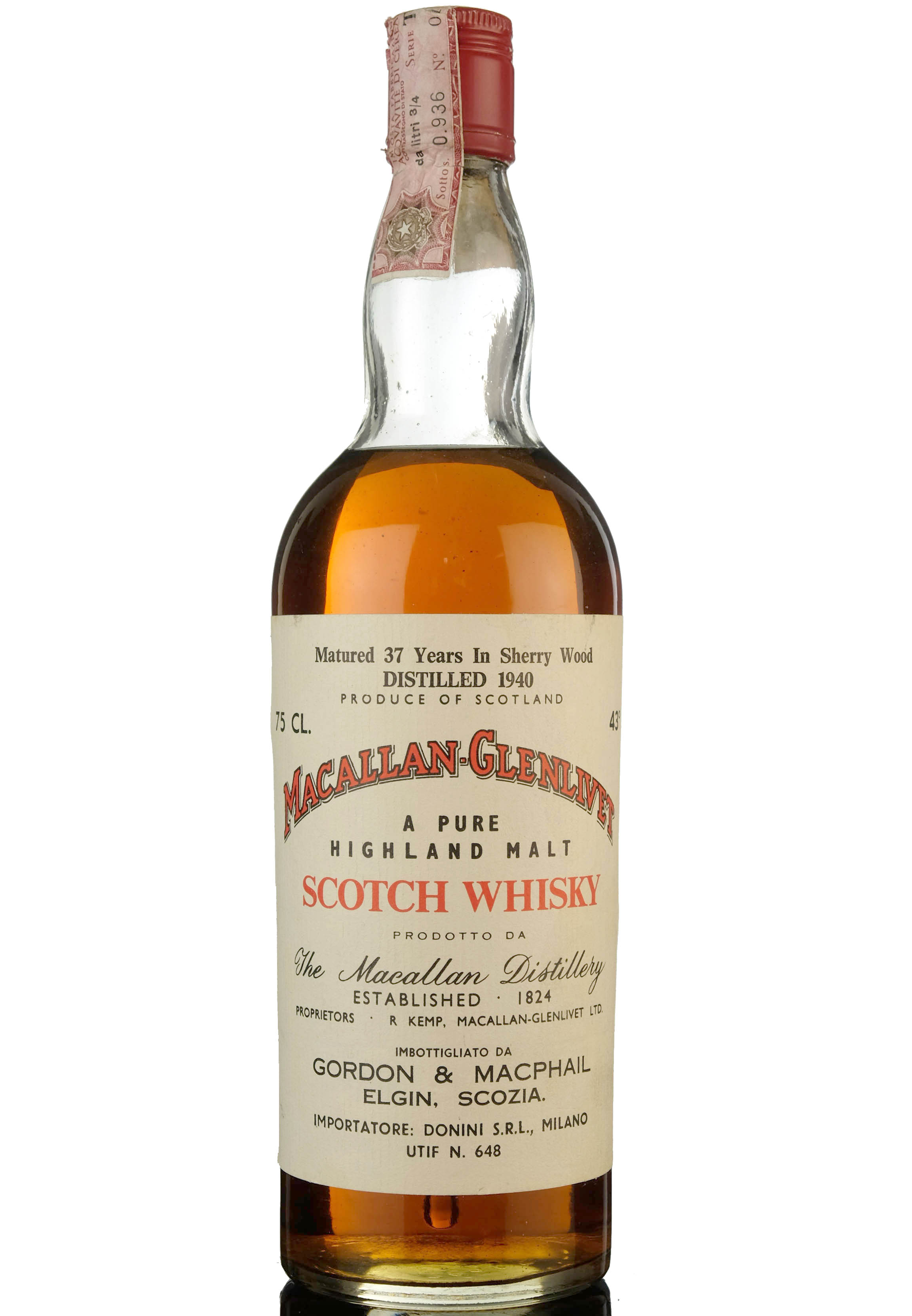 Macallan-Glenlivet 1940 - 37 Year Old - Gordon & MacPhail - Pinerolo Import