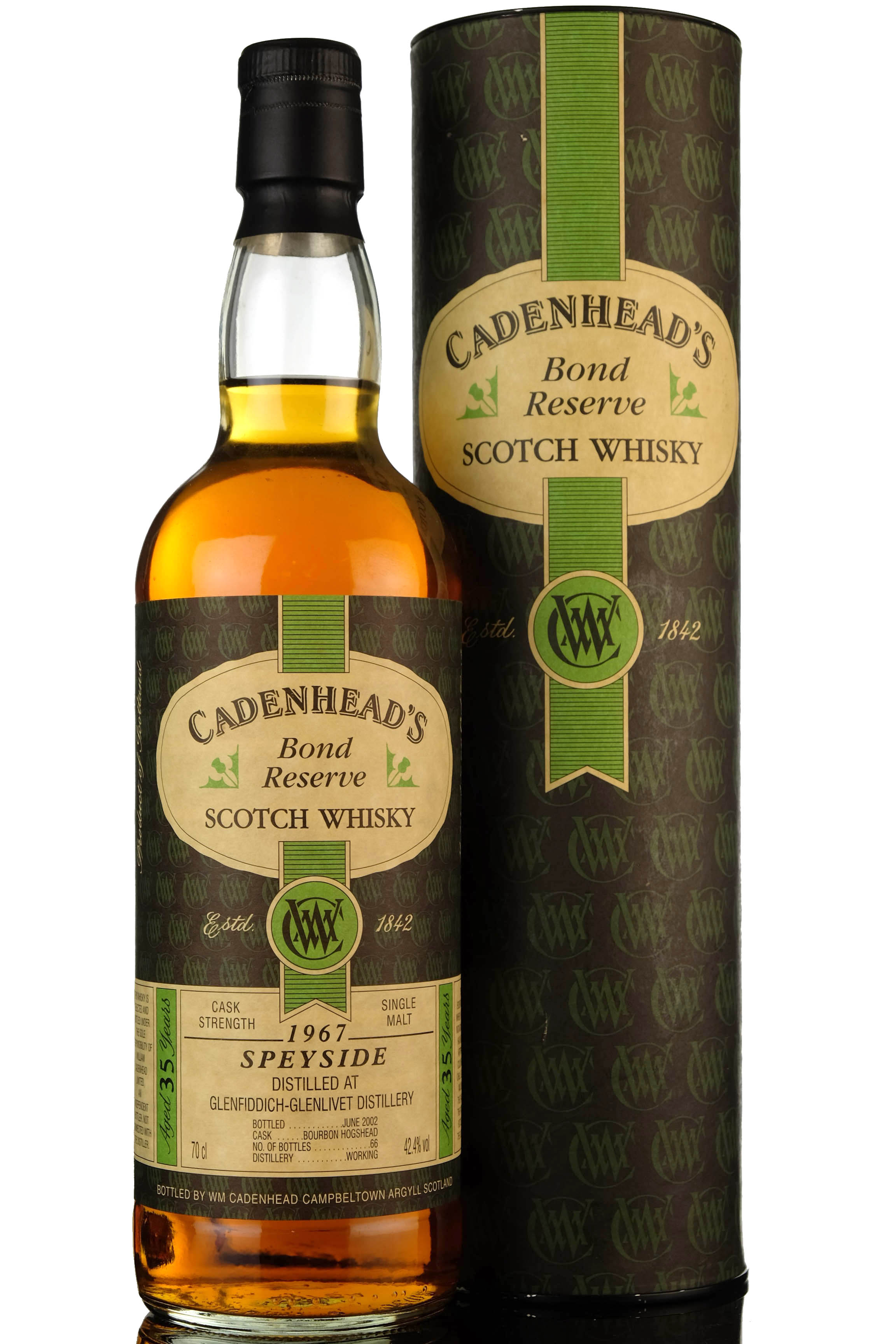 Glenfiddichglenlivet 1967 - 2002 35 Cadenheads Authentic Collection 66 Bottl