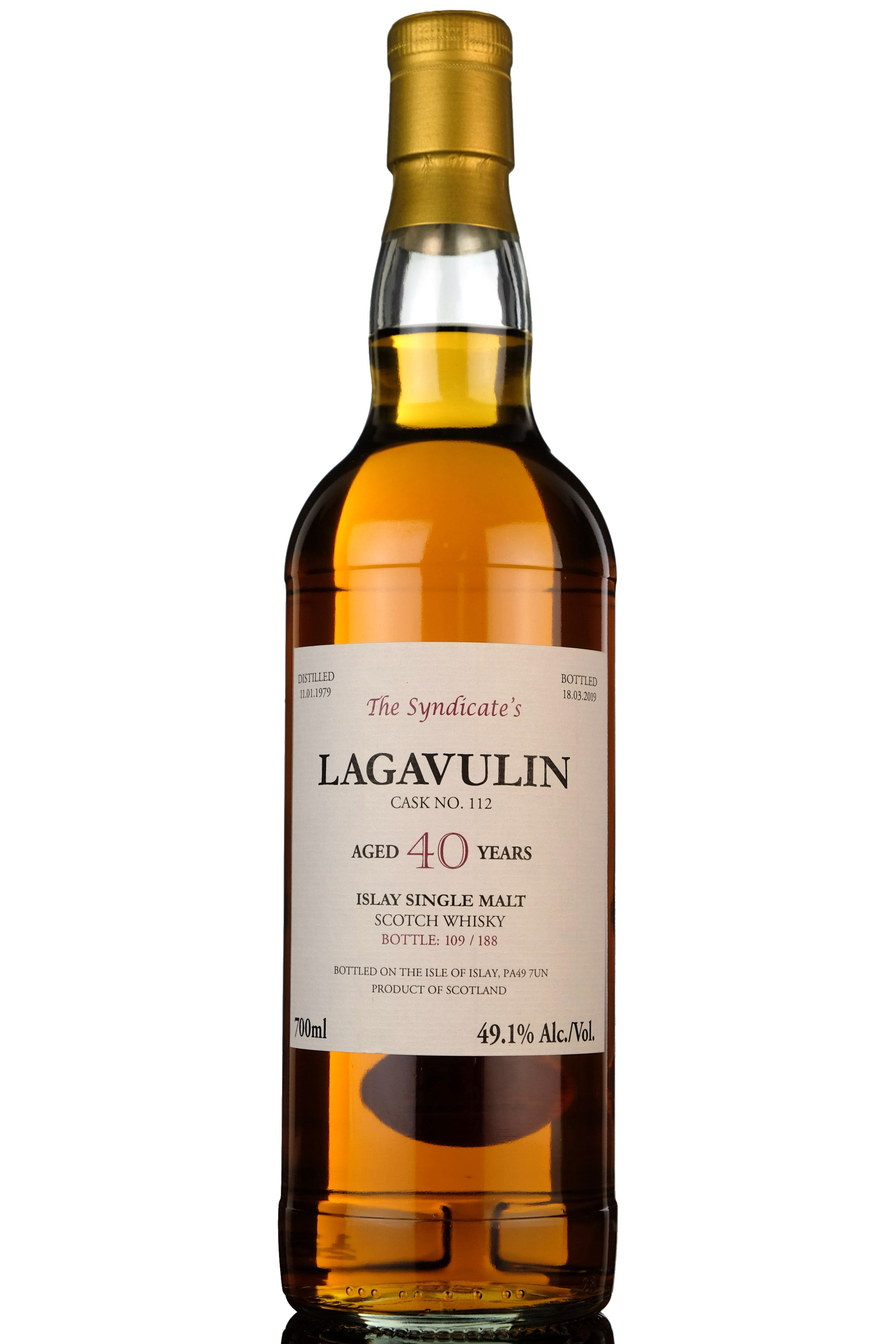 Lagavulin 1979-2019 - 40 Year Old - The Syndicate - 188 Bottles