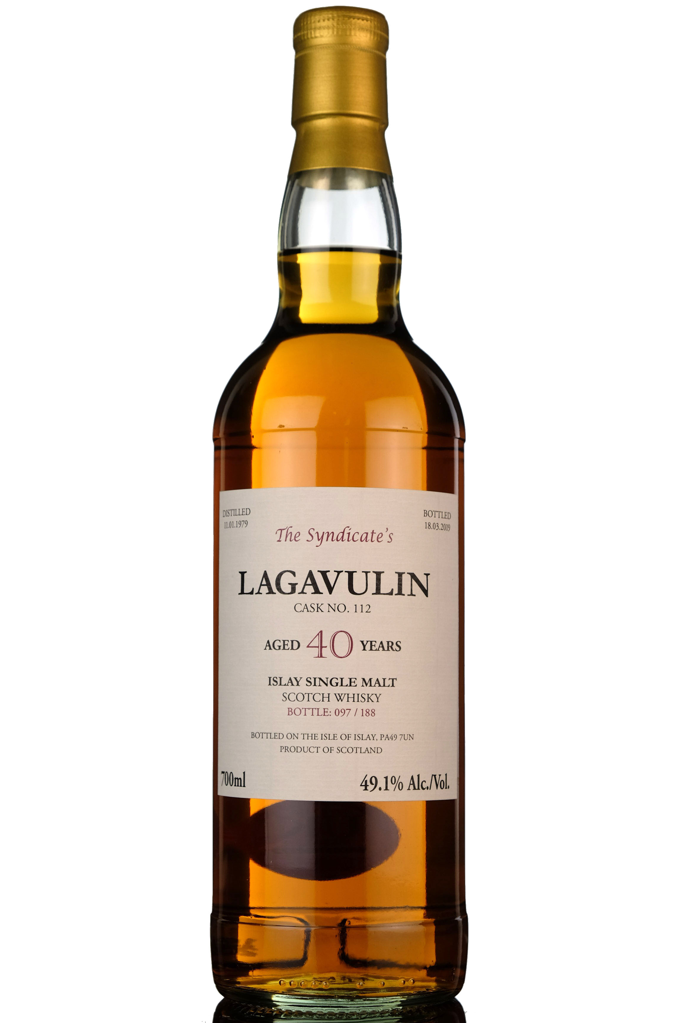 Lagavulin 1979-2019 - 40 Year Old - The Syndicate - 188 Bottles