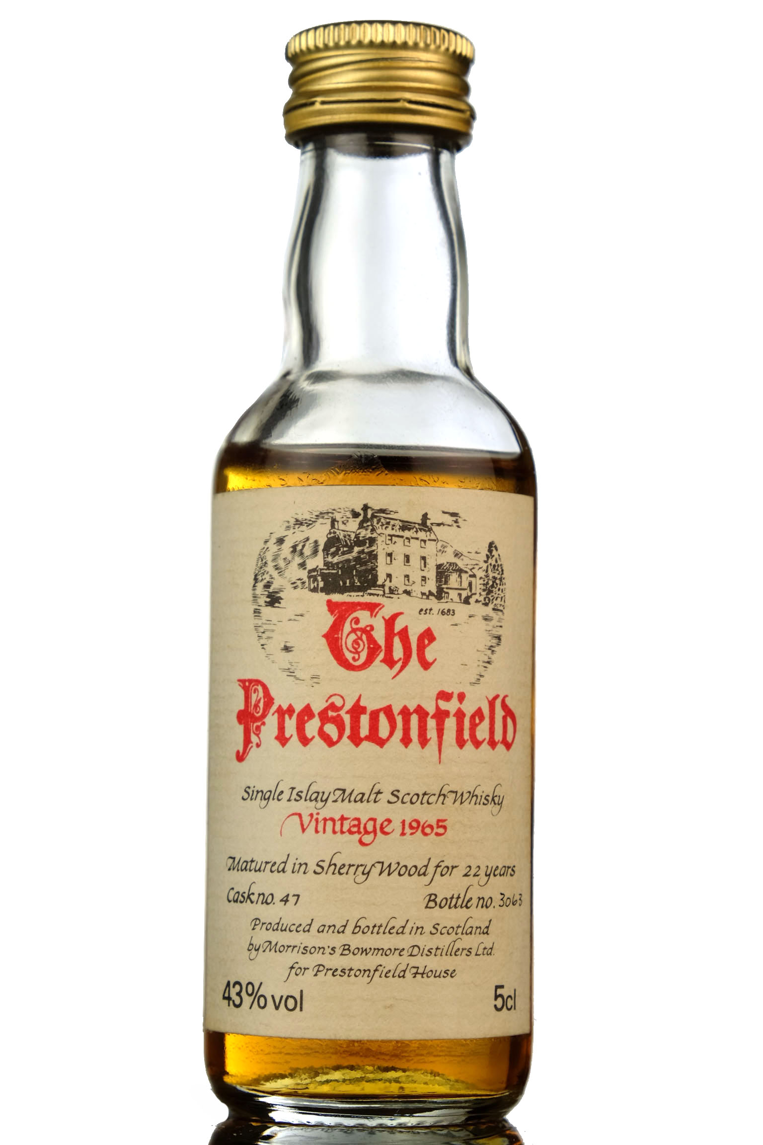 Bowmore 1965 - 22 Year Old - The Prestonfield Miniature