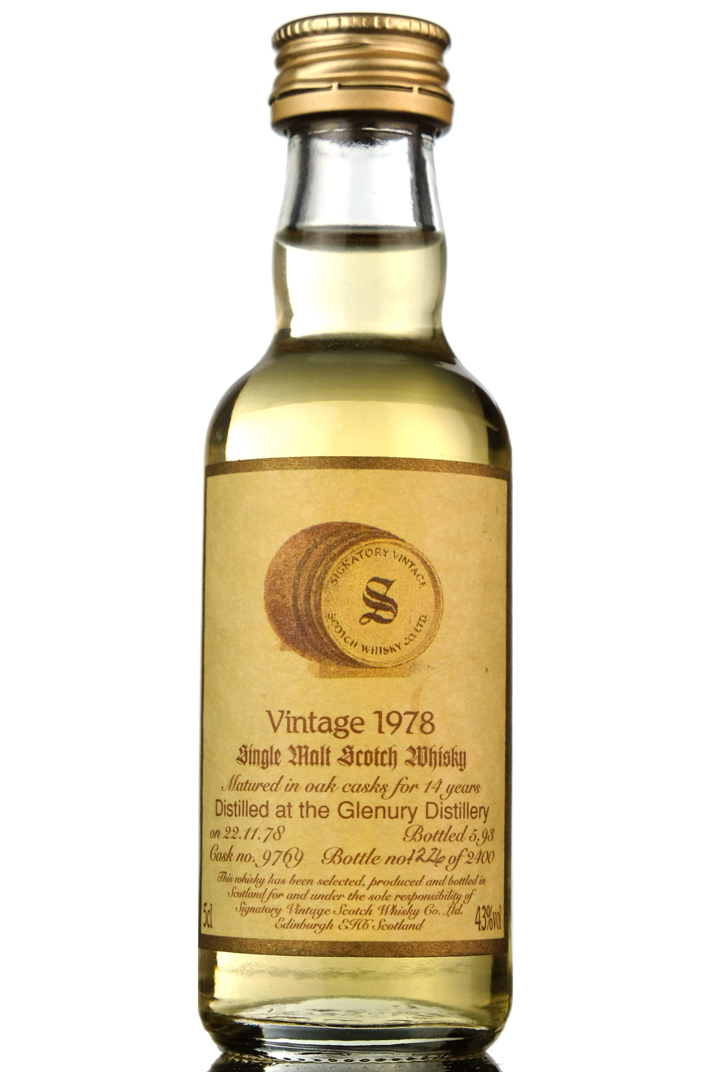 Glenury 1978-1993 - 14 Year Old - Signatory Vintage Miniature