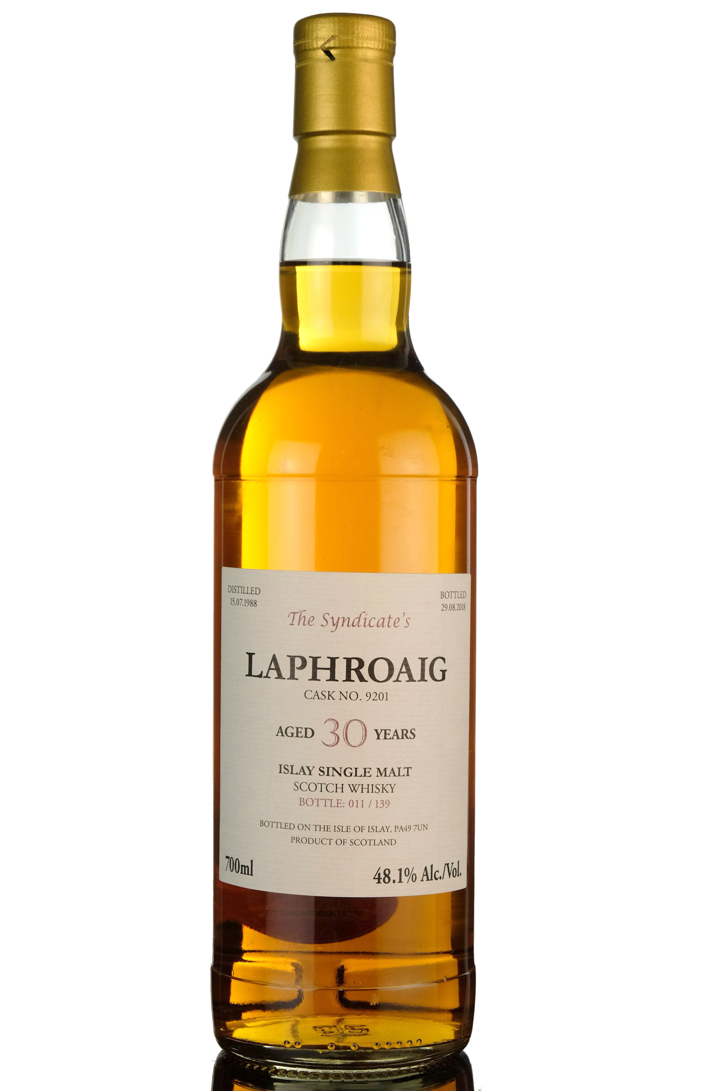 Laphroaig 1988-2018 - 30 Year Old - The Syndicate - 139 Bottles