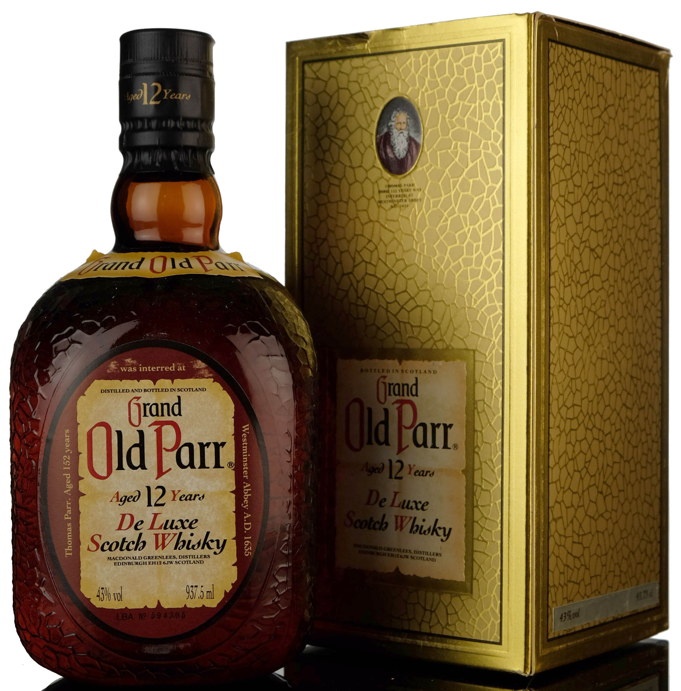 Grand Old Parr 12 Year Old - De Luxe - 1990s - 937.5ml