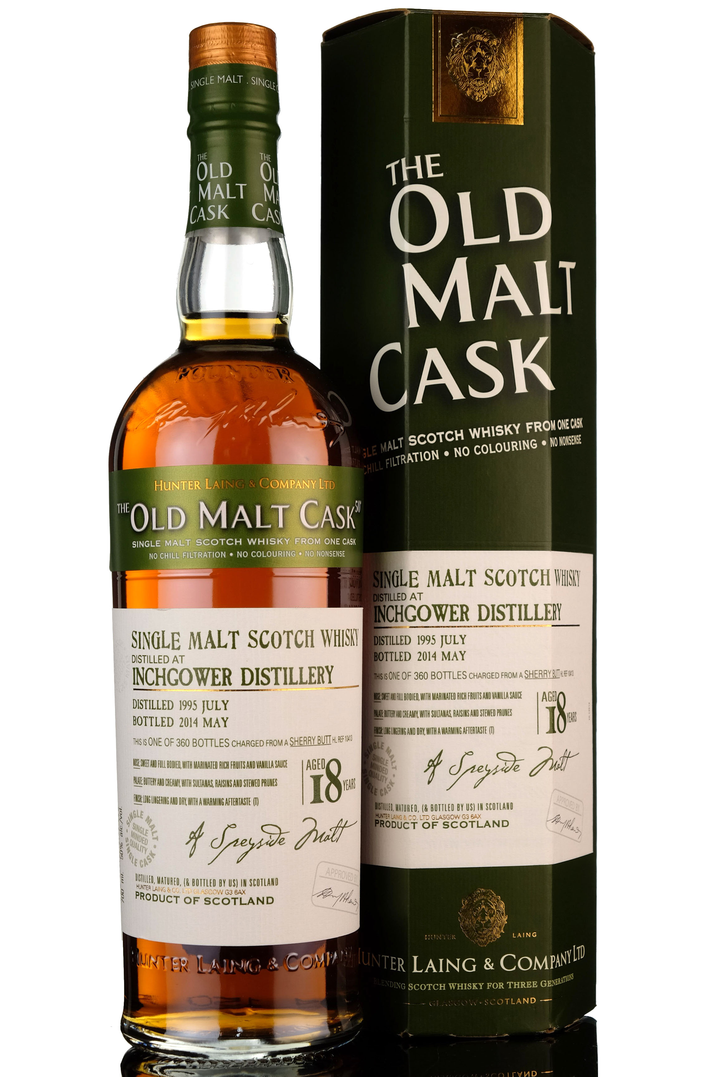 Inchgower 19952014 18 Year Old Hunter Laing Old Malt Cask