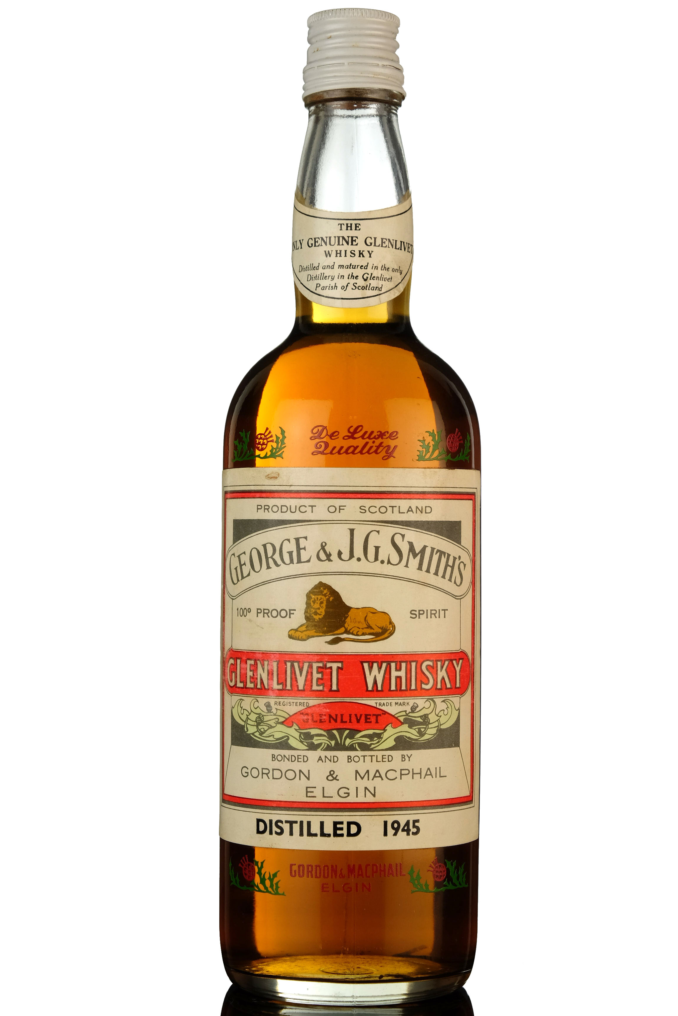 Glenlivet 1945 - Gordon & MacPhail - 100 Proof - Early 1960s