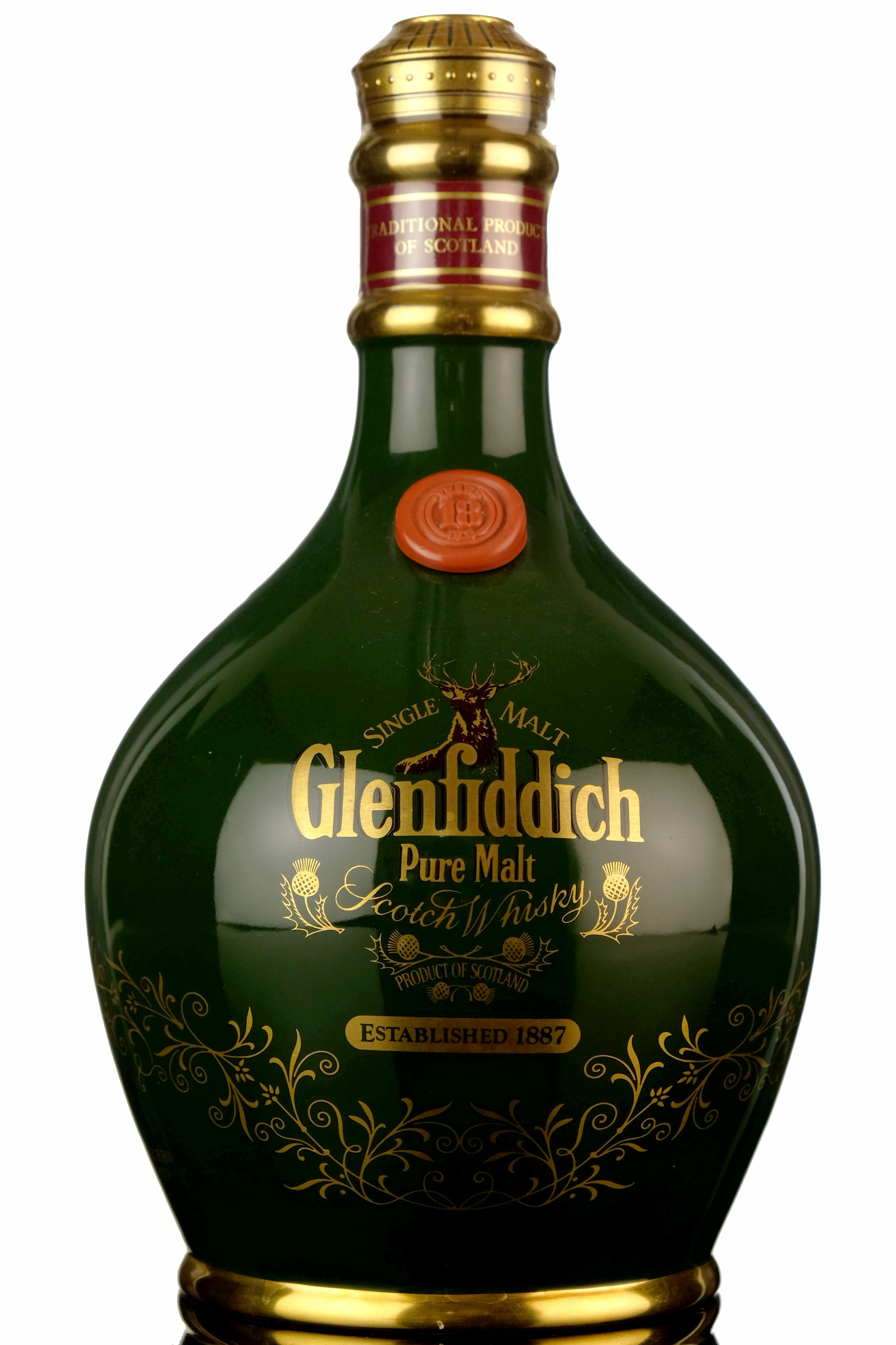 Glenfiddich 18 Year Old - Ancient Reserve - Green Ceramic - 1990s