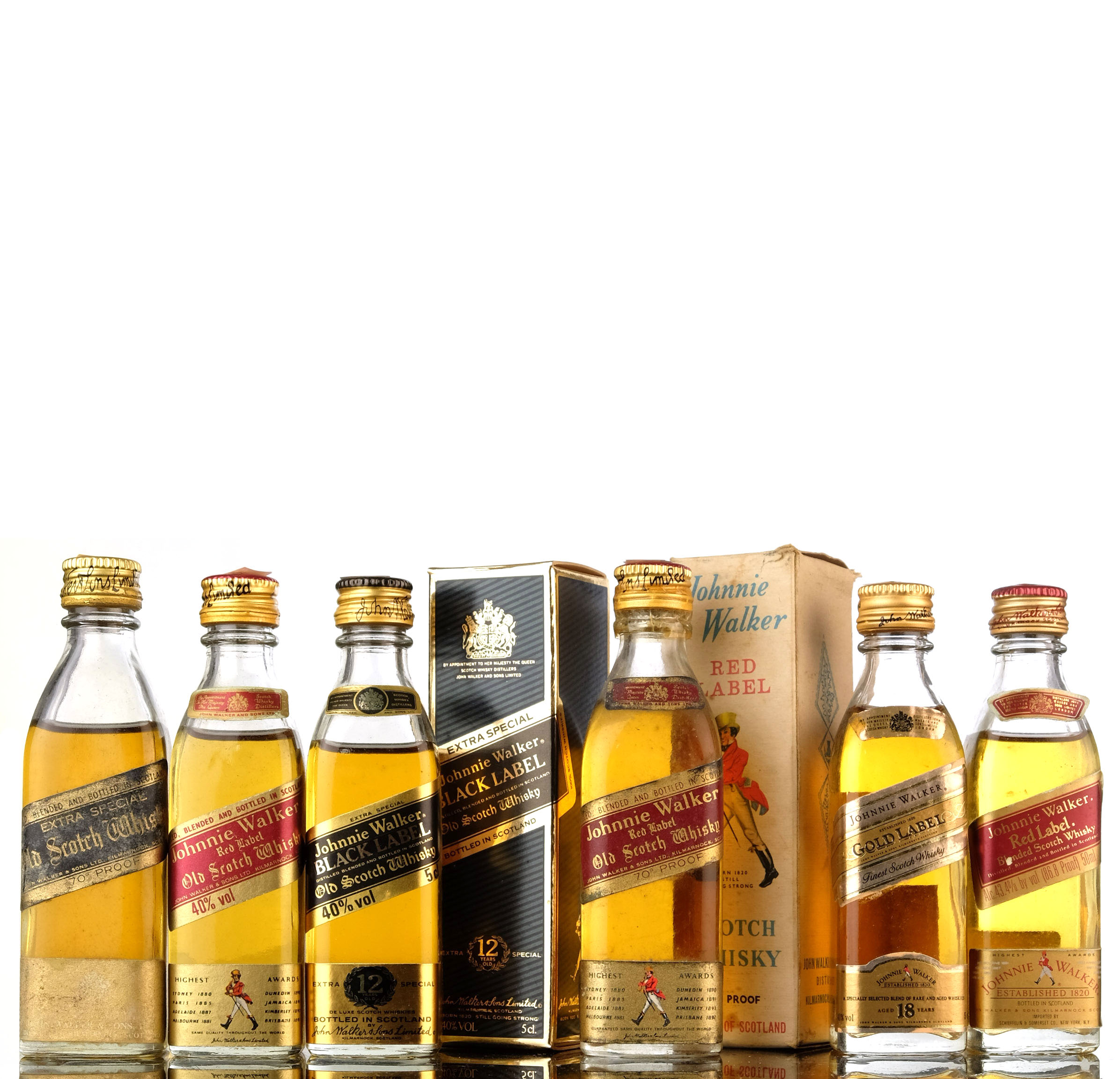 6 x Johnnie Walker Miniatures