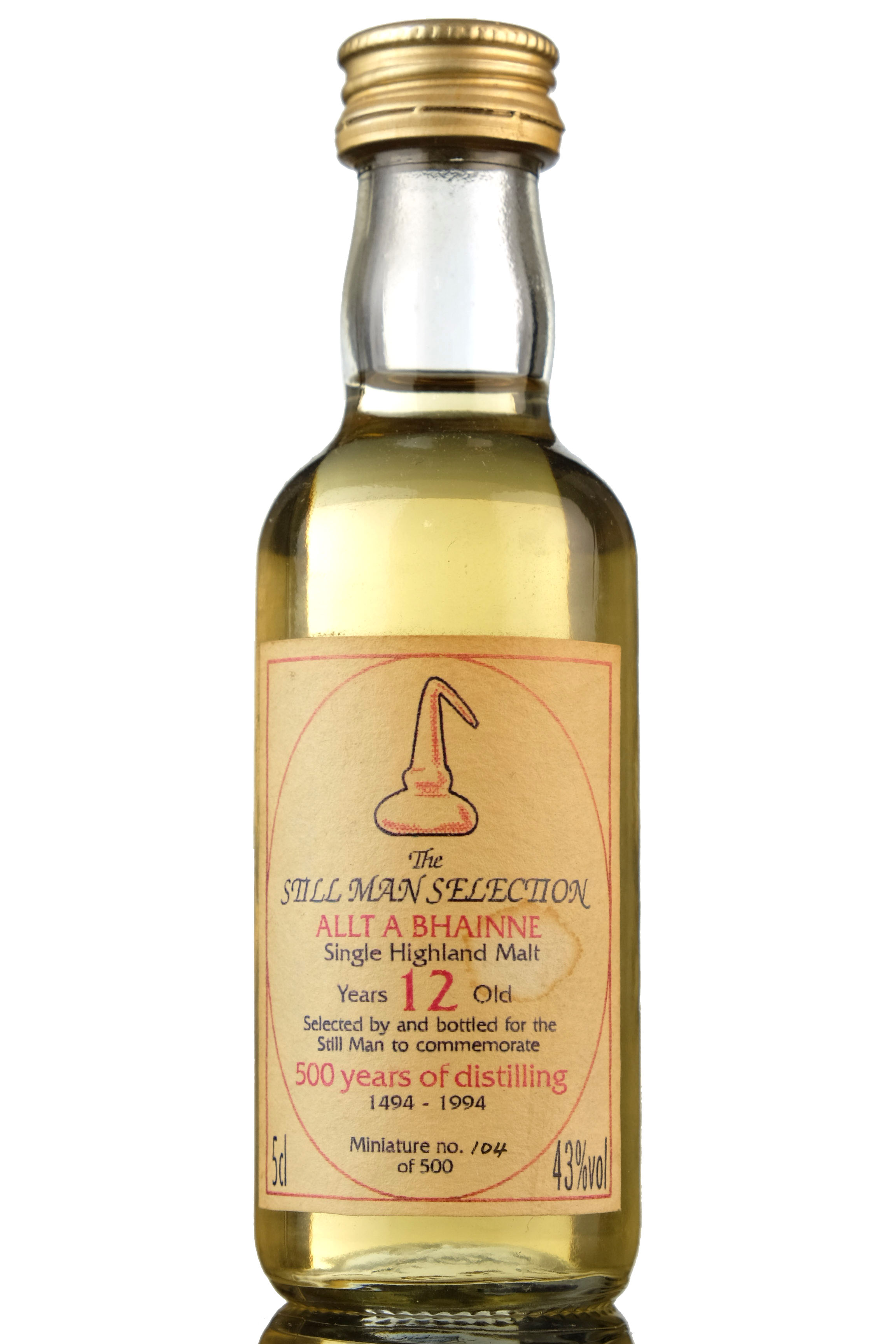 Allt A Bhainne 12 Year Old - 500 Years Of Distilling - James MacArthurs Miniature
