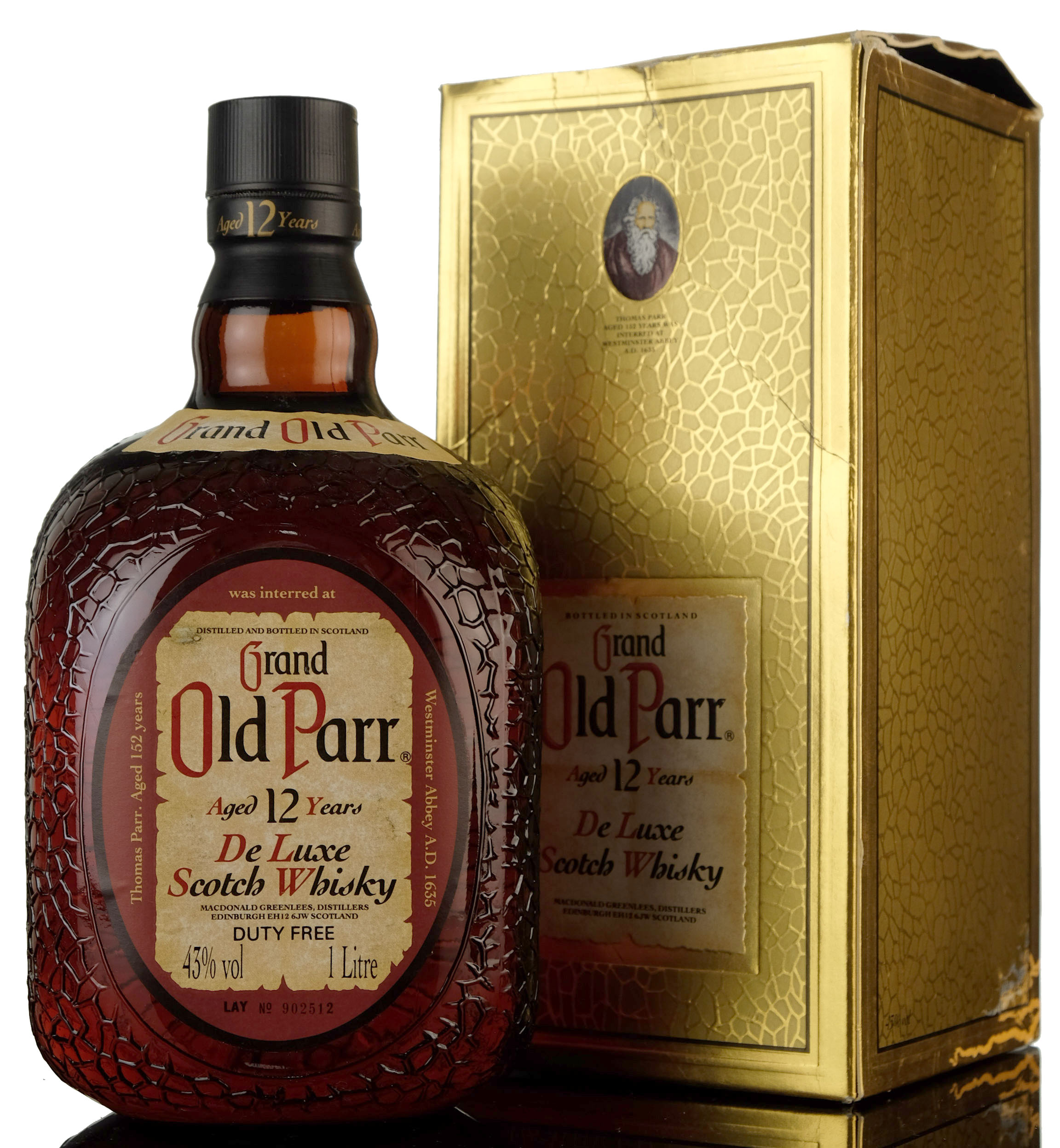 Grand Old Parr 12 Year Old - De Luxe - 1990s - 1 Litre