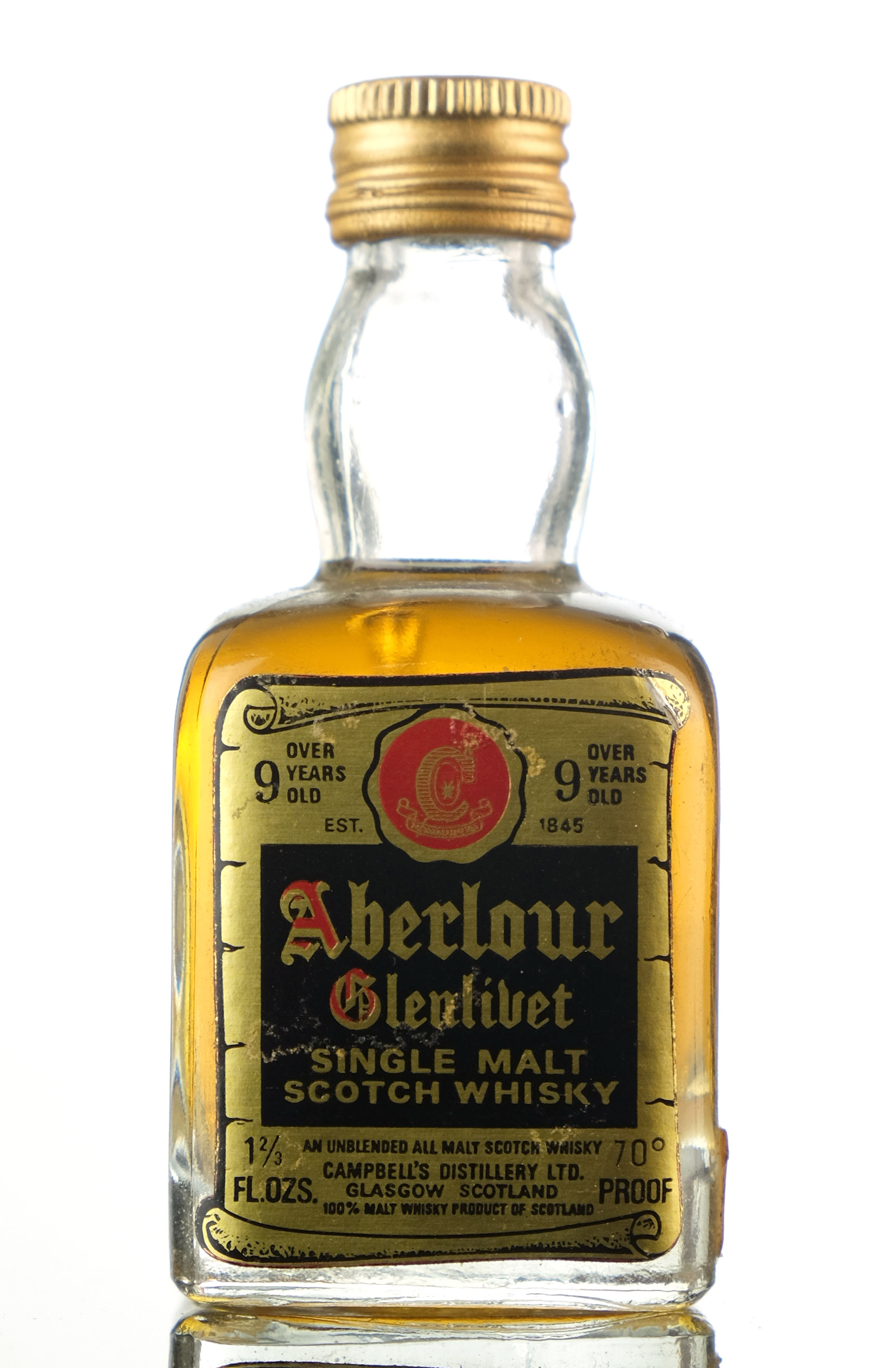 Aberlour-Glenlivet 9 Year Old Miniature - 1970s