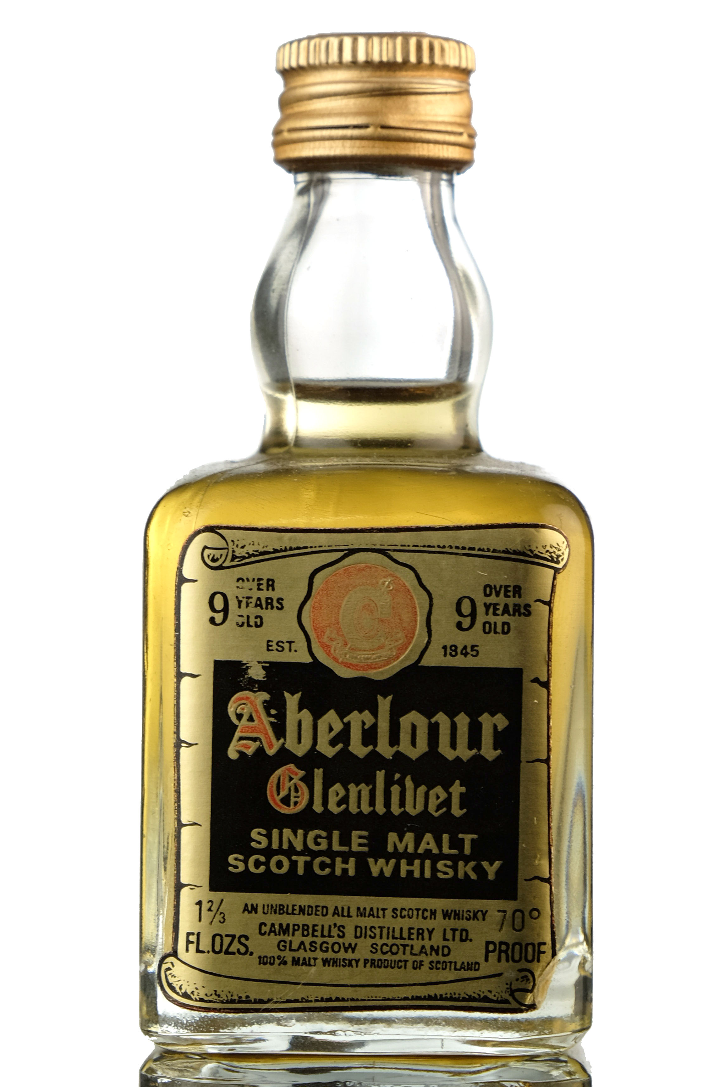 Aberlour-Glenlivet 9 Year Old Miniature - 1970s