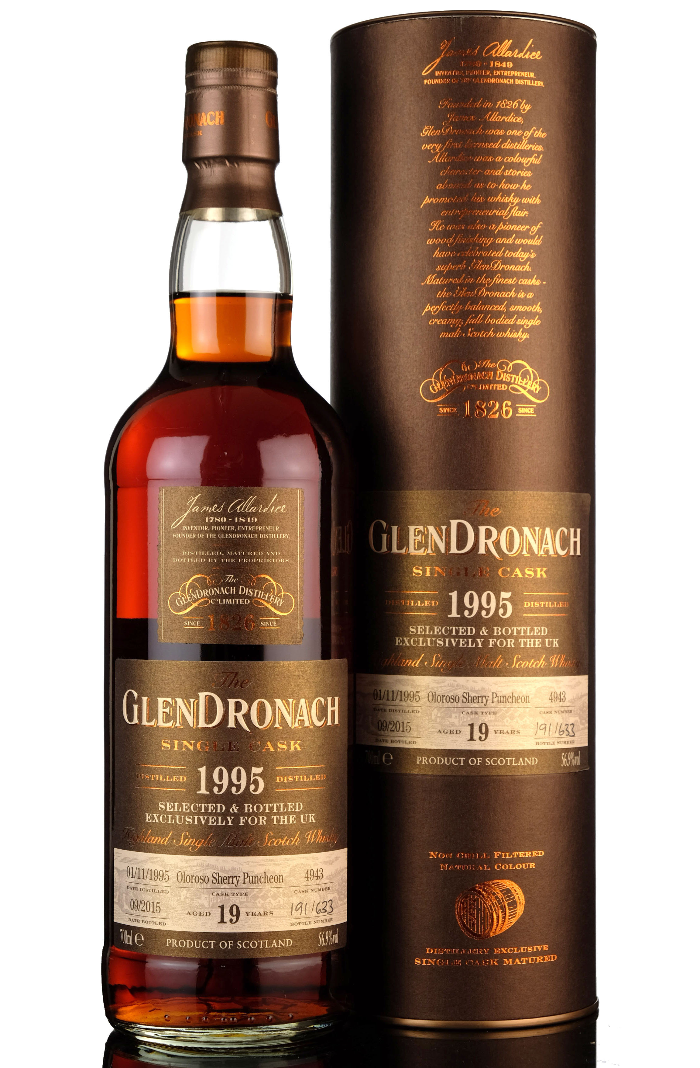 Glendronach 1995-2015 - 19 Year Old - Single Cask 4943 - UK Exclusive