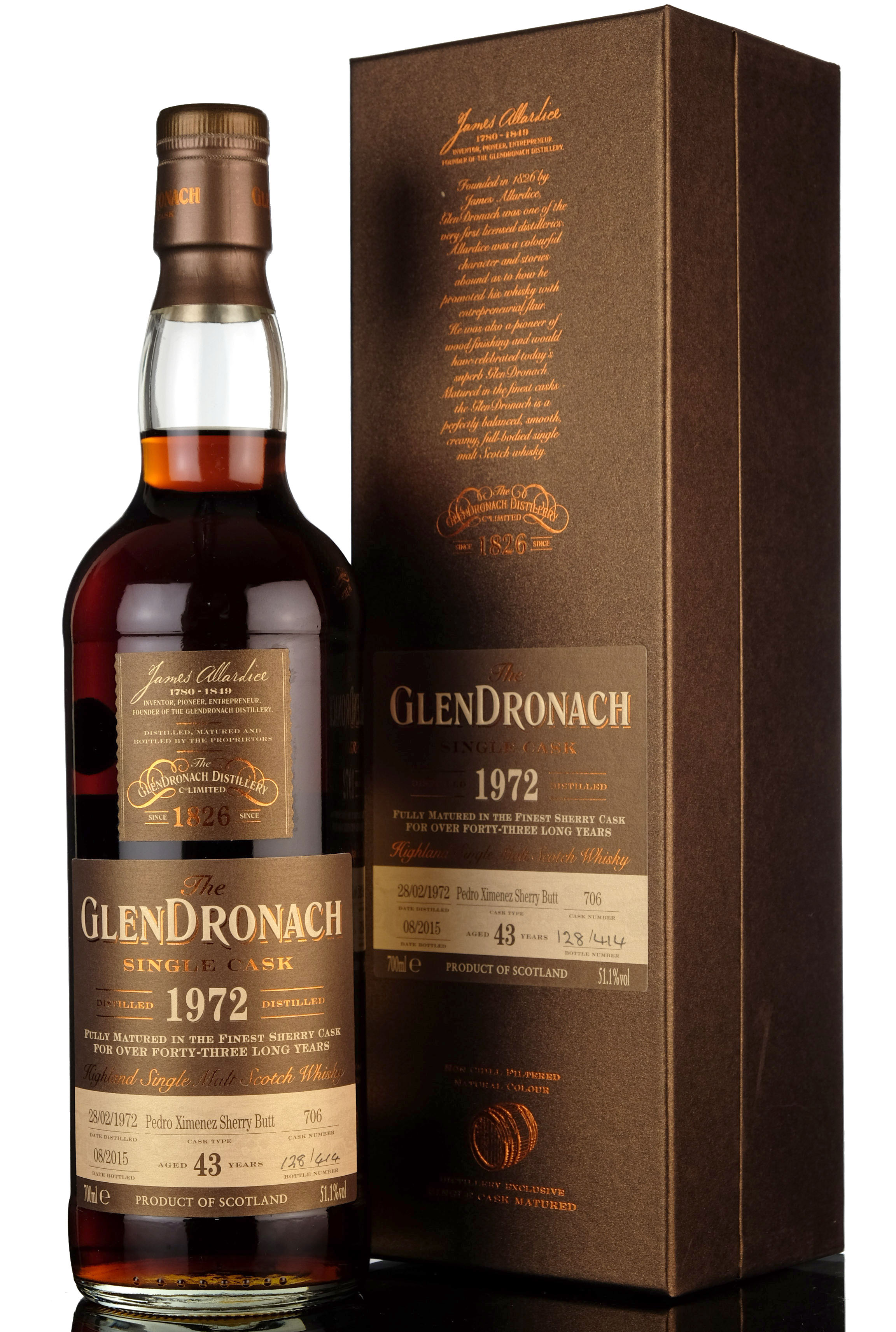 Glendronach 1972-2015 - 43 Year Old - Single Cask 706 - Batch 12