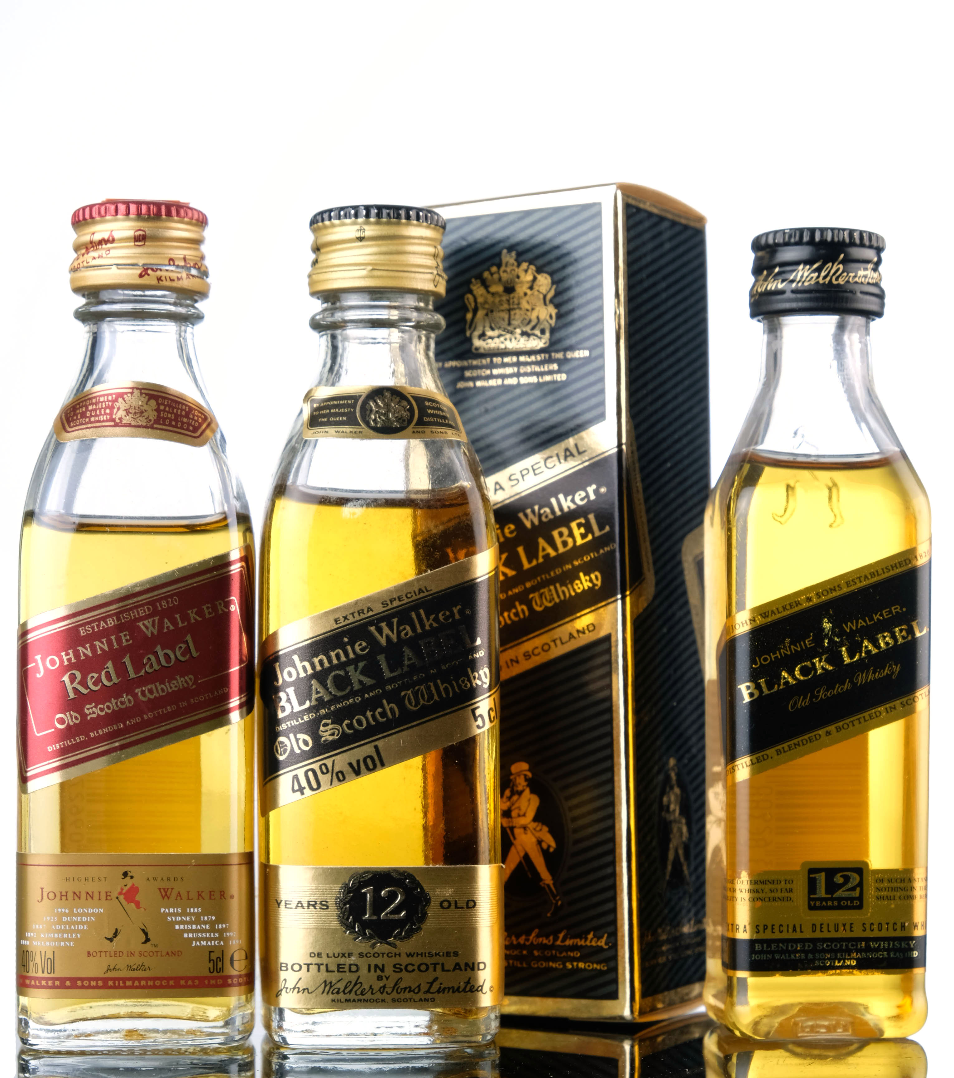3 x Johnnie Walker Miniatures
