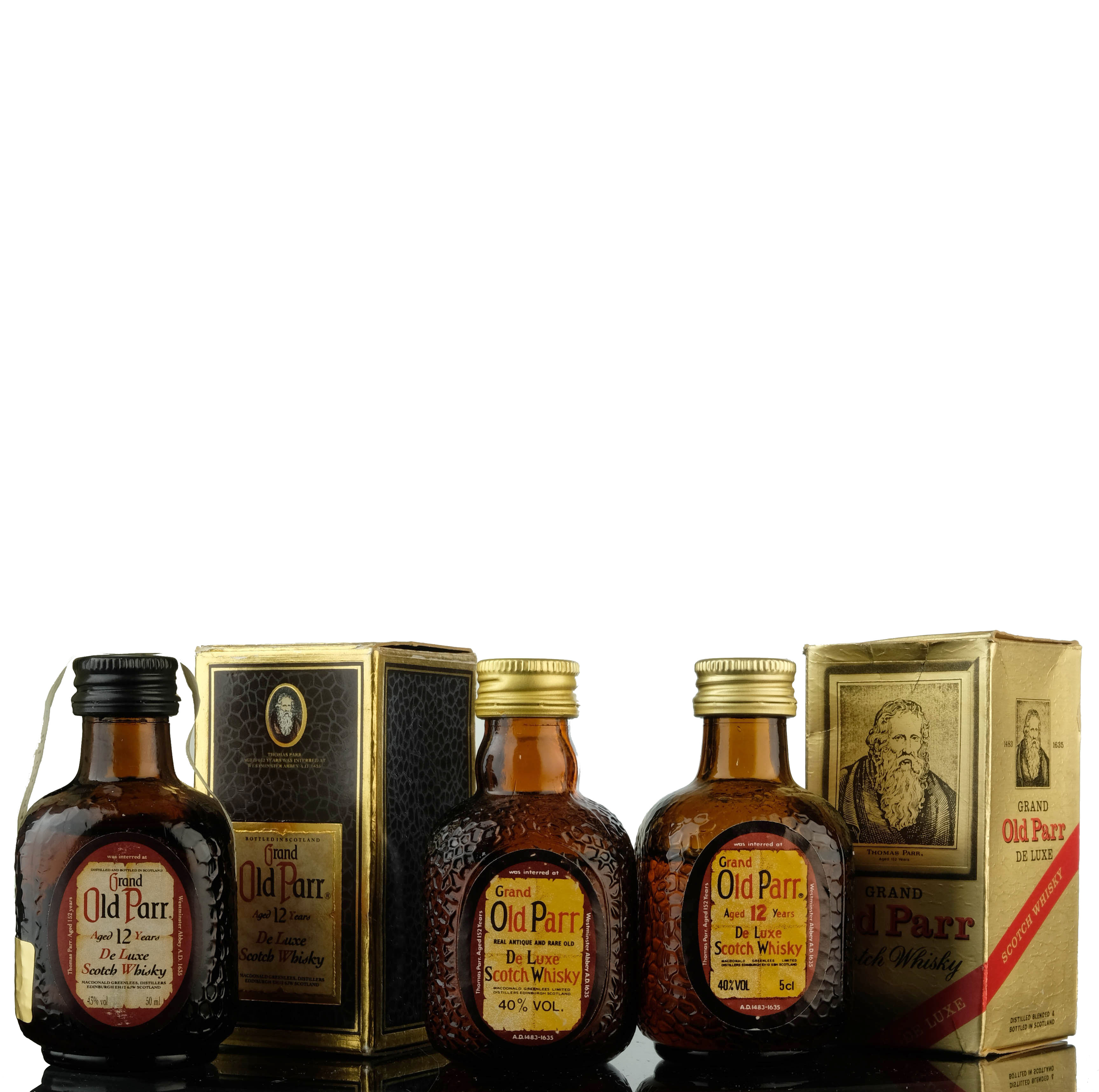 3 x Grand Old Parr Miniatures