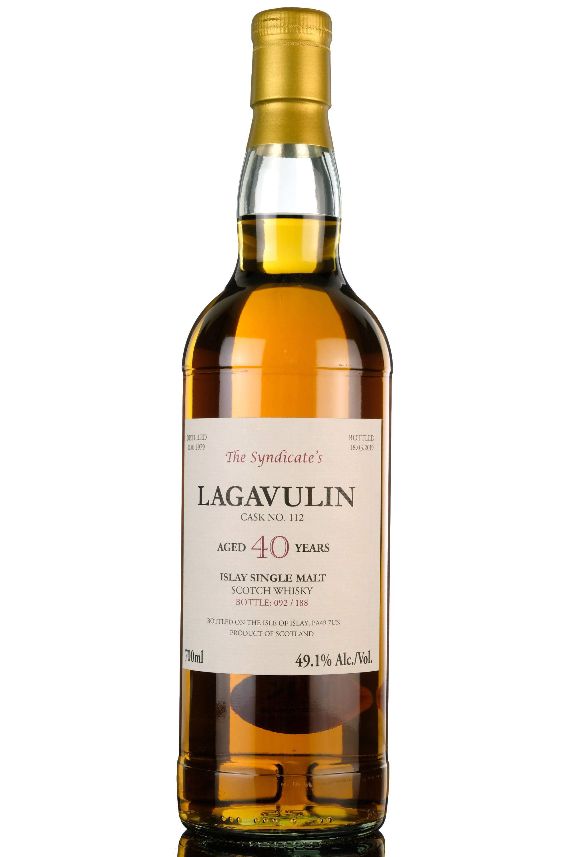 Lagavulin 1979-2019 - 40 Year Old - The Syndicate - 188 Bottles