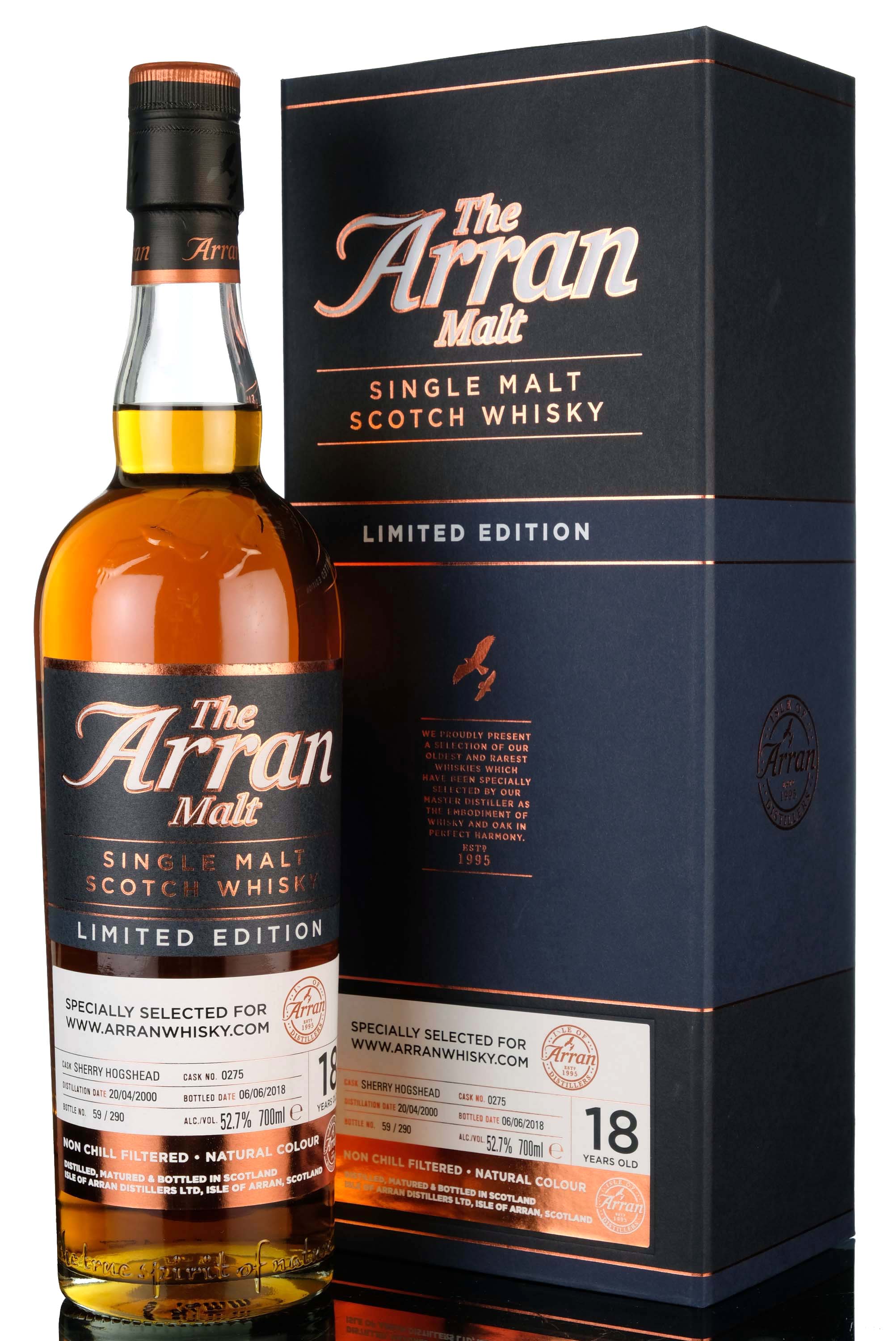 Arran 2000-2018 - 18 Year Old - Single Cask 0275 - Sherry Hogshead