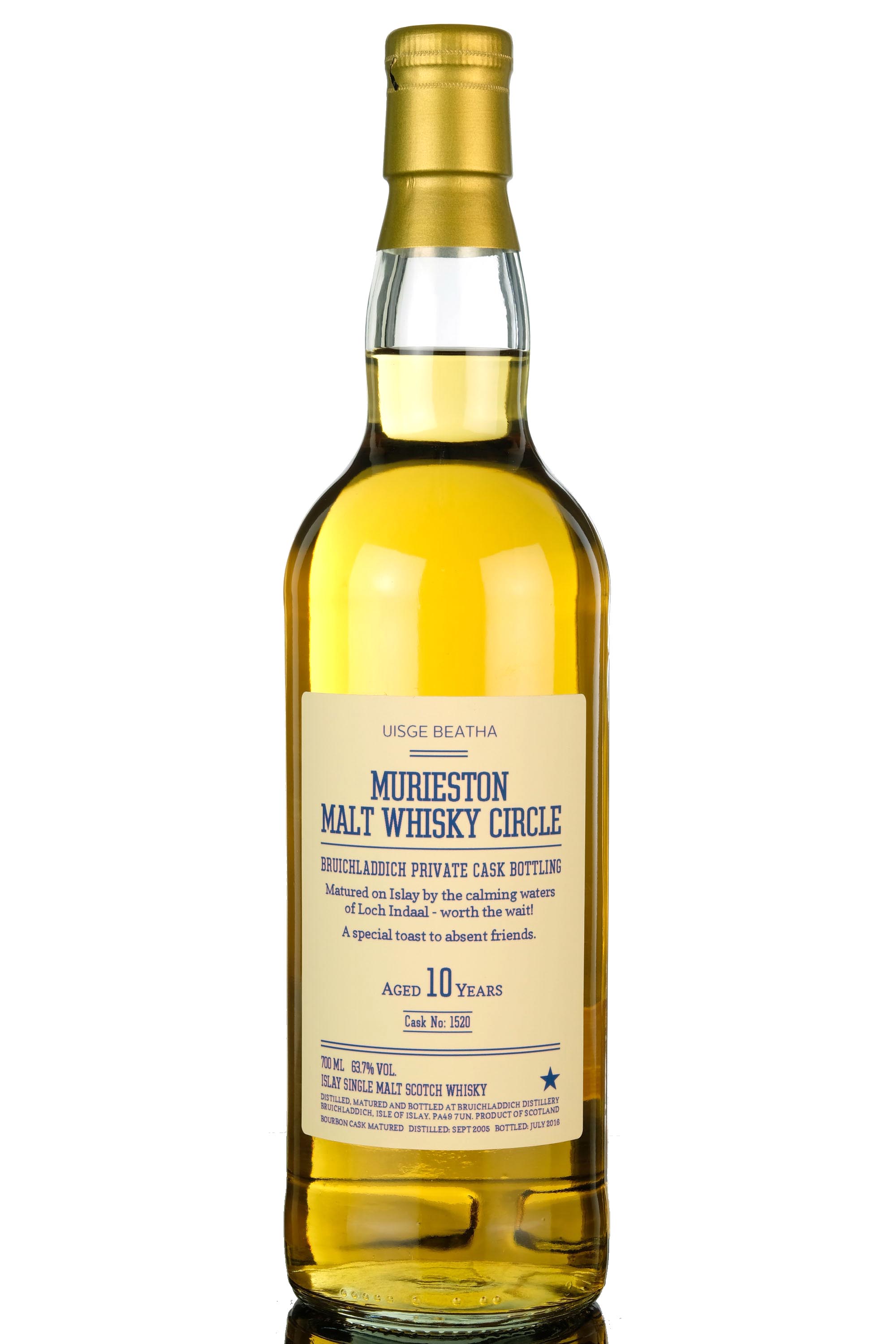 Bruichladdich 2005-2016 - 10 Year Old - Murieston Malt Whisky Circle - Private Single Cask