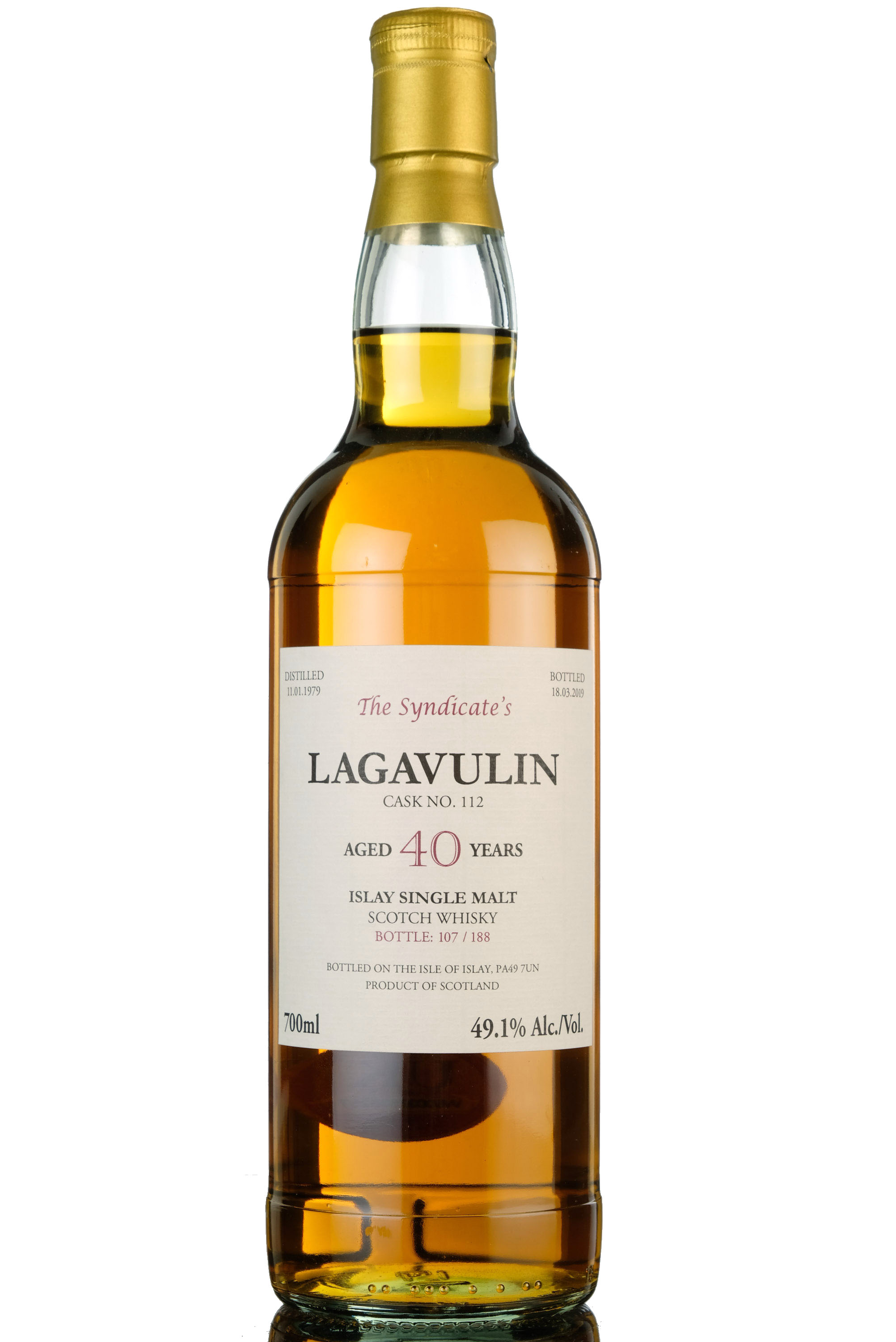 Lagavulin 1979-2019 - 40 Year Old - The Syndicate - 188 Bottles