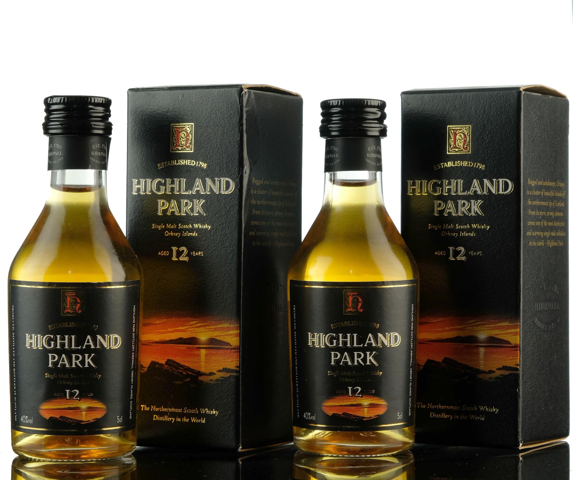 2 x Highland Park 12 Year Old Miniatures