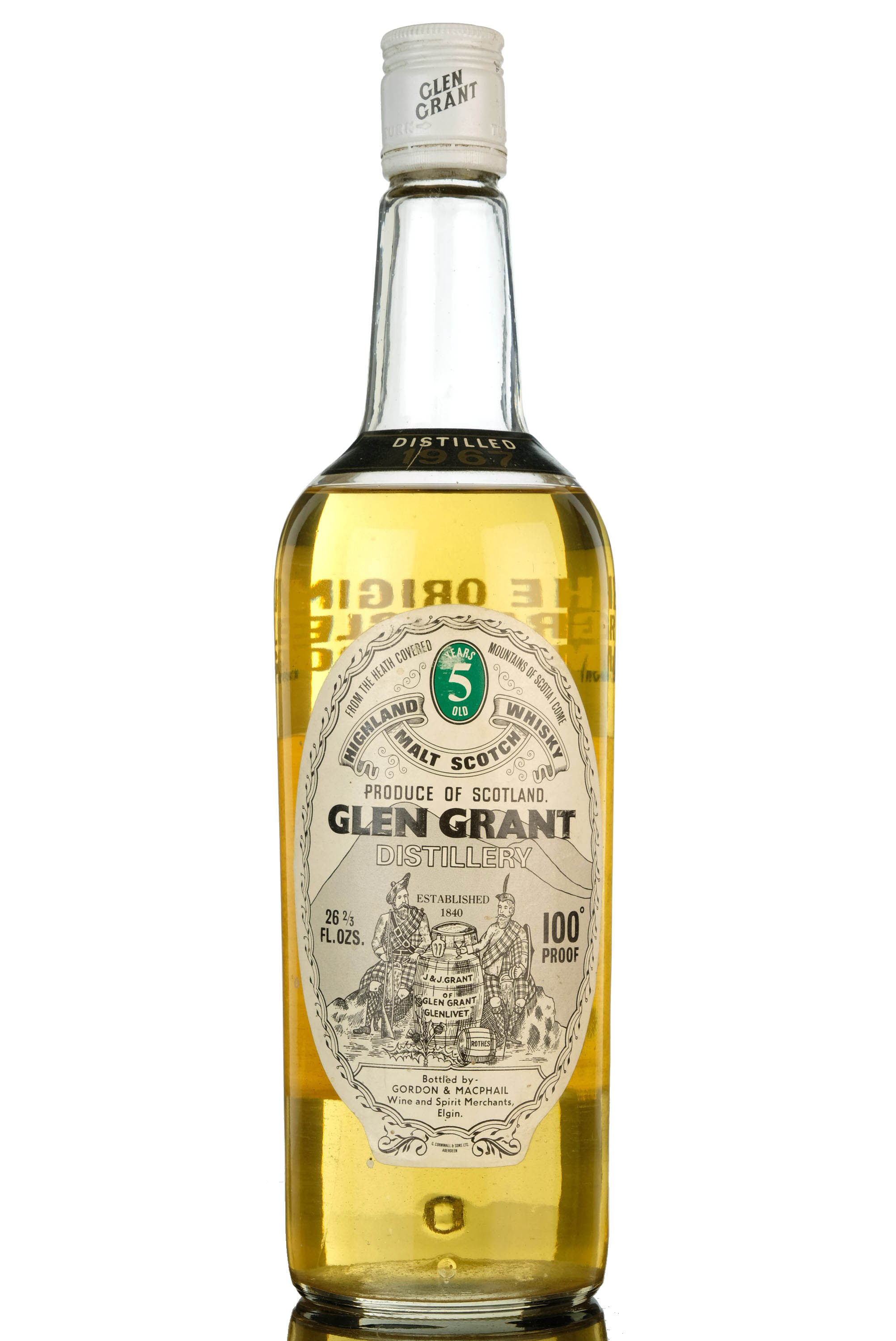 Glen Grant 1967 - 5 Year Old - Gordon & MacPhail - 100 Proof