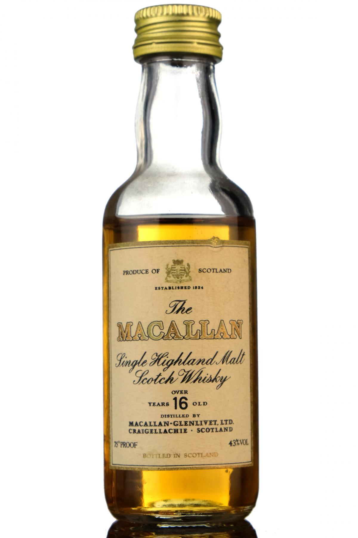 Macallan 16 Year Old Miniature