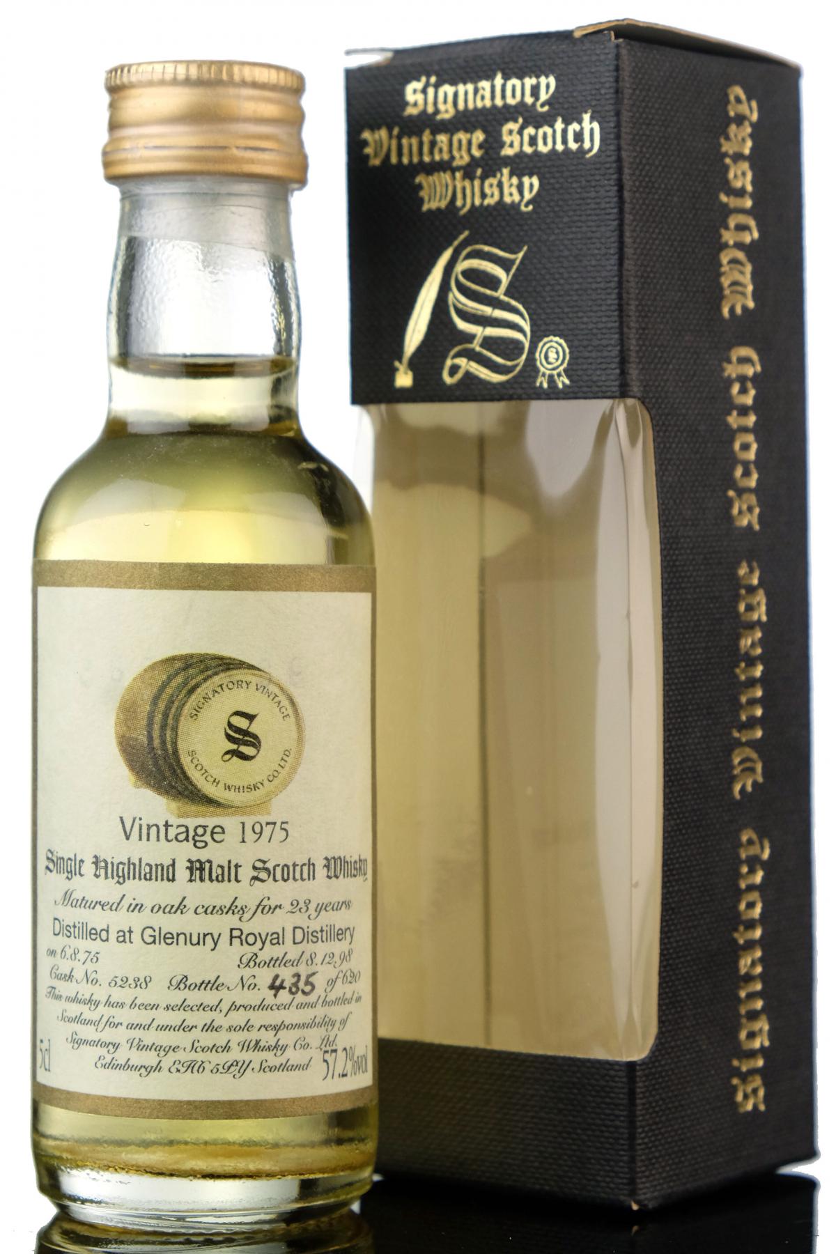 Glenury Royal 1975-1998 - 23 Year Old - Signatory Vintage Miniature