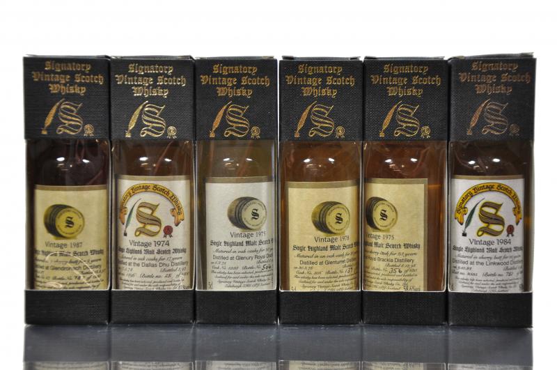 6 x Signatory Vintage Miniatures In Presentation Box