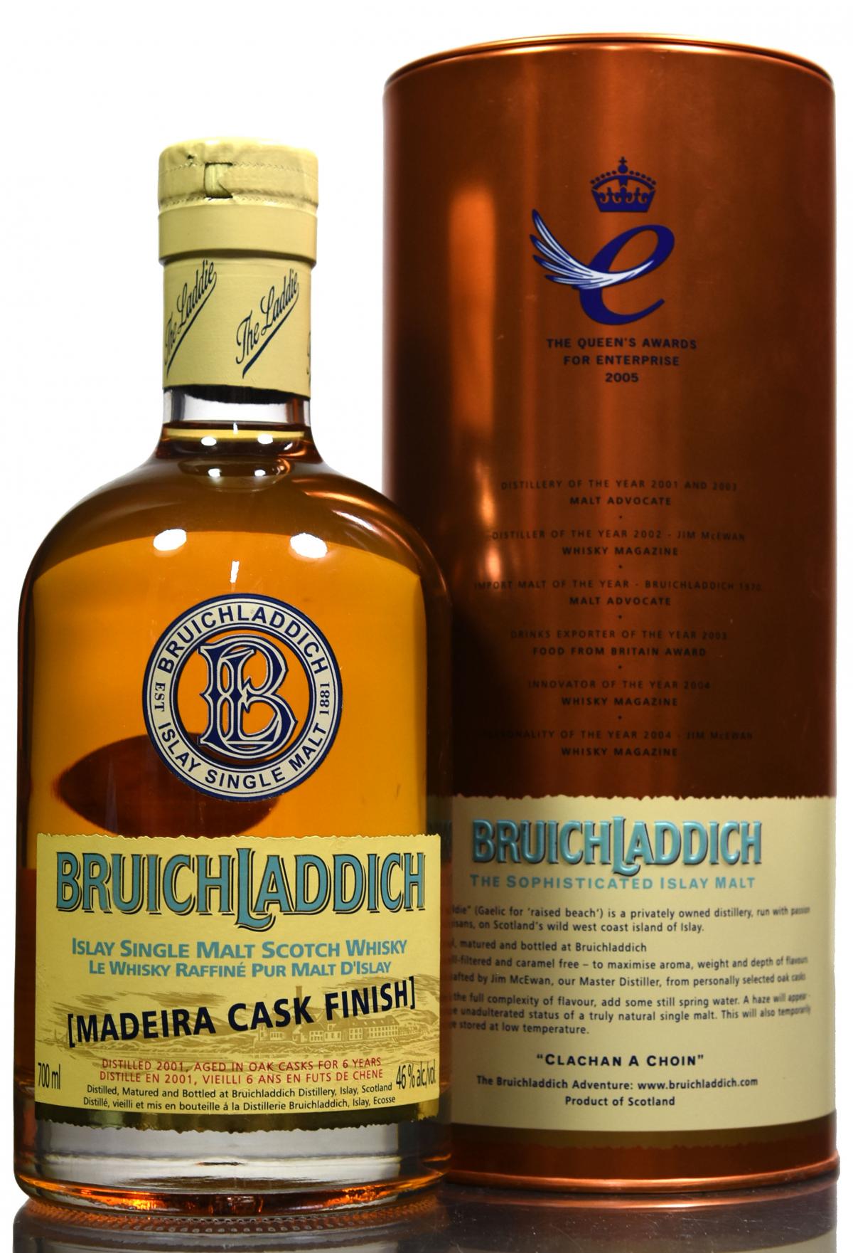 Bruichladdich 2001 - Madeira Cask Finish