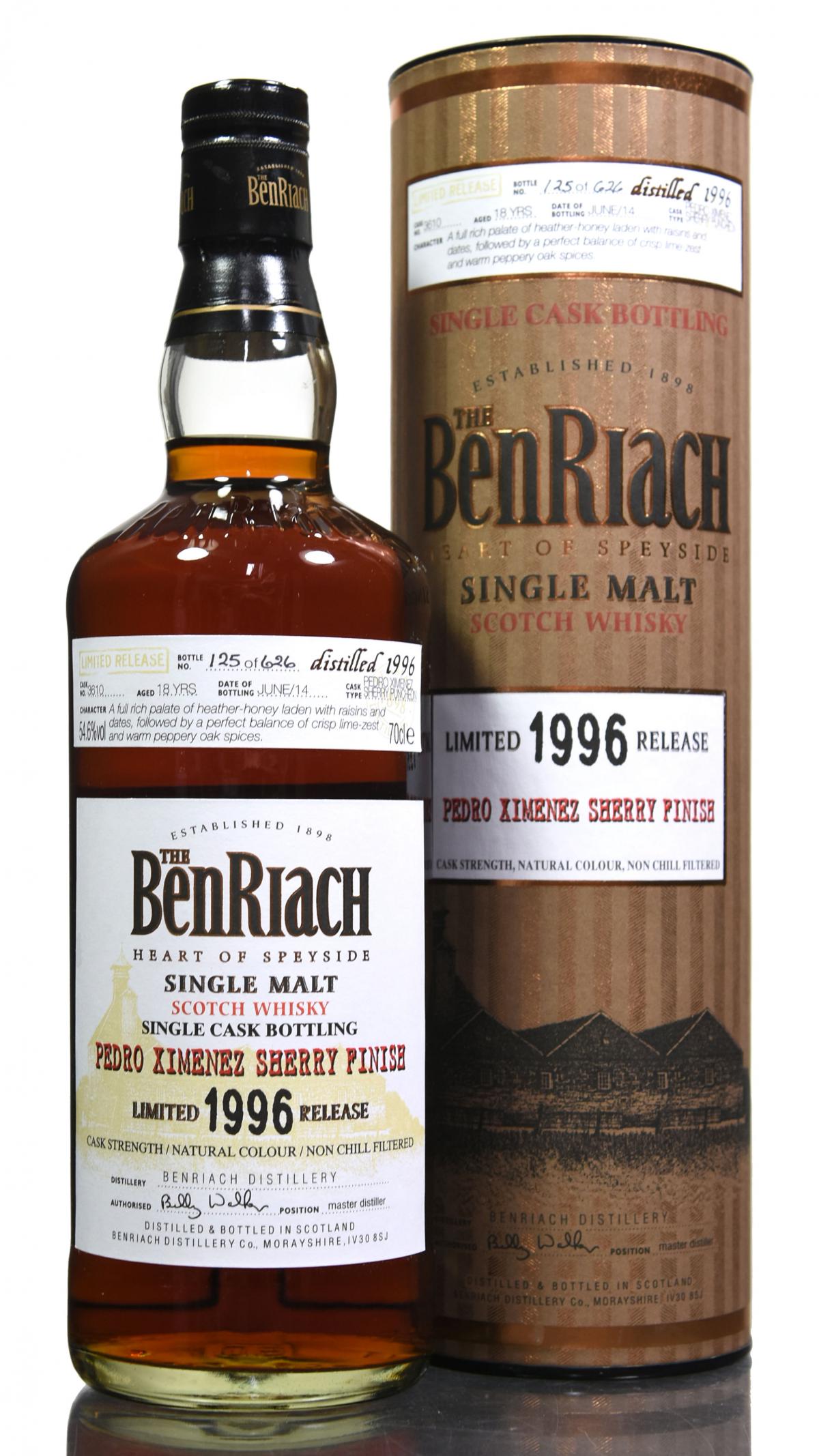 Benriach 1996-2014 - 18 Year Old - Cask 3610 - PX Sherry Finish