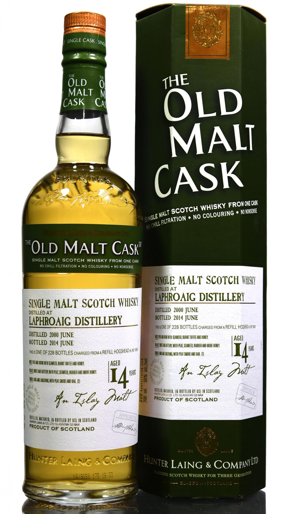 Laphroaig 2000-2014 - 14 Year Old - Hunter Laing - Old Malt Cask