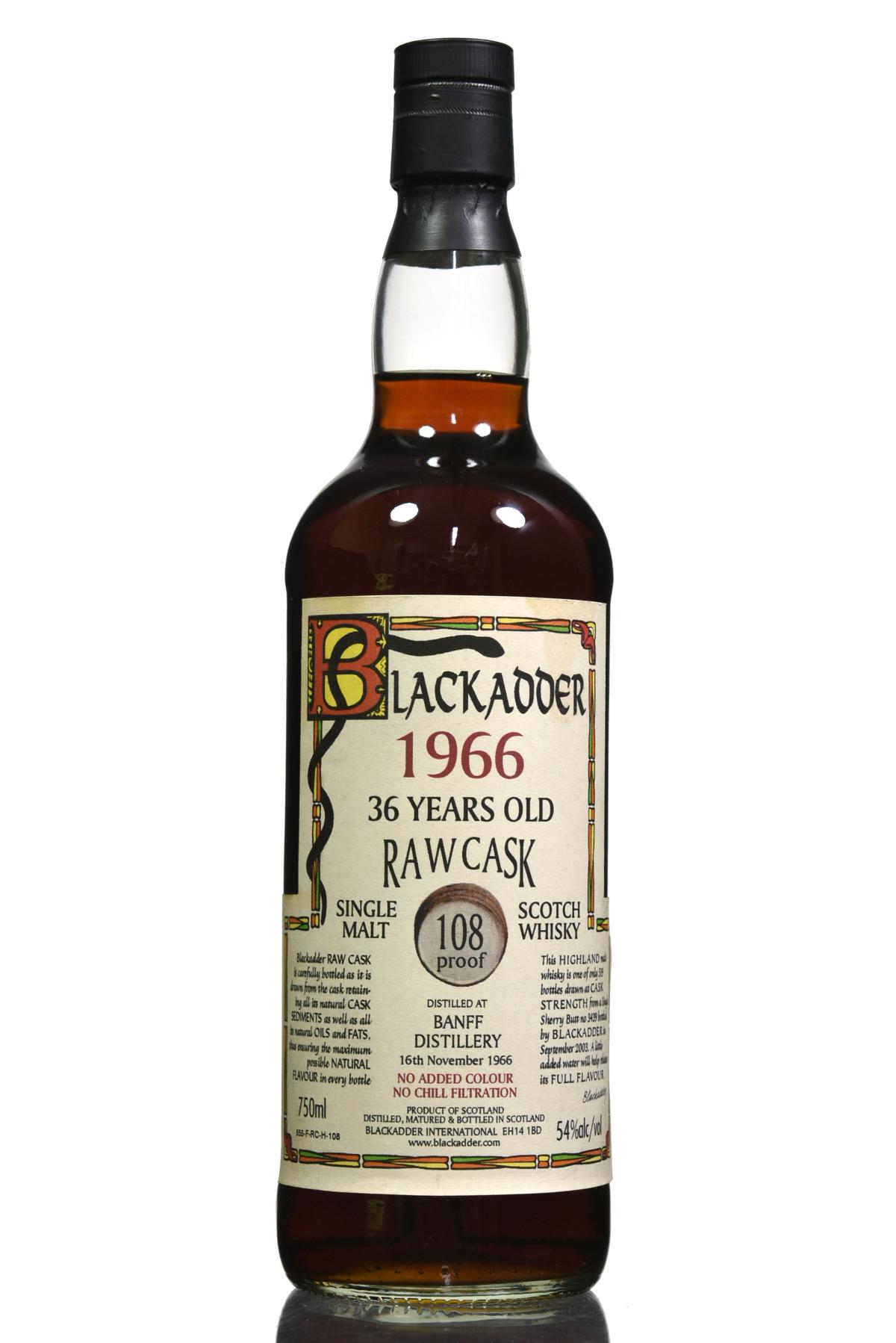 Banff 1966-2003 - 36 Year Old - Blackadder - Raw Cask - Single Cask 3439